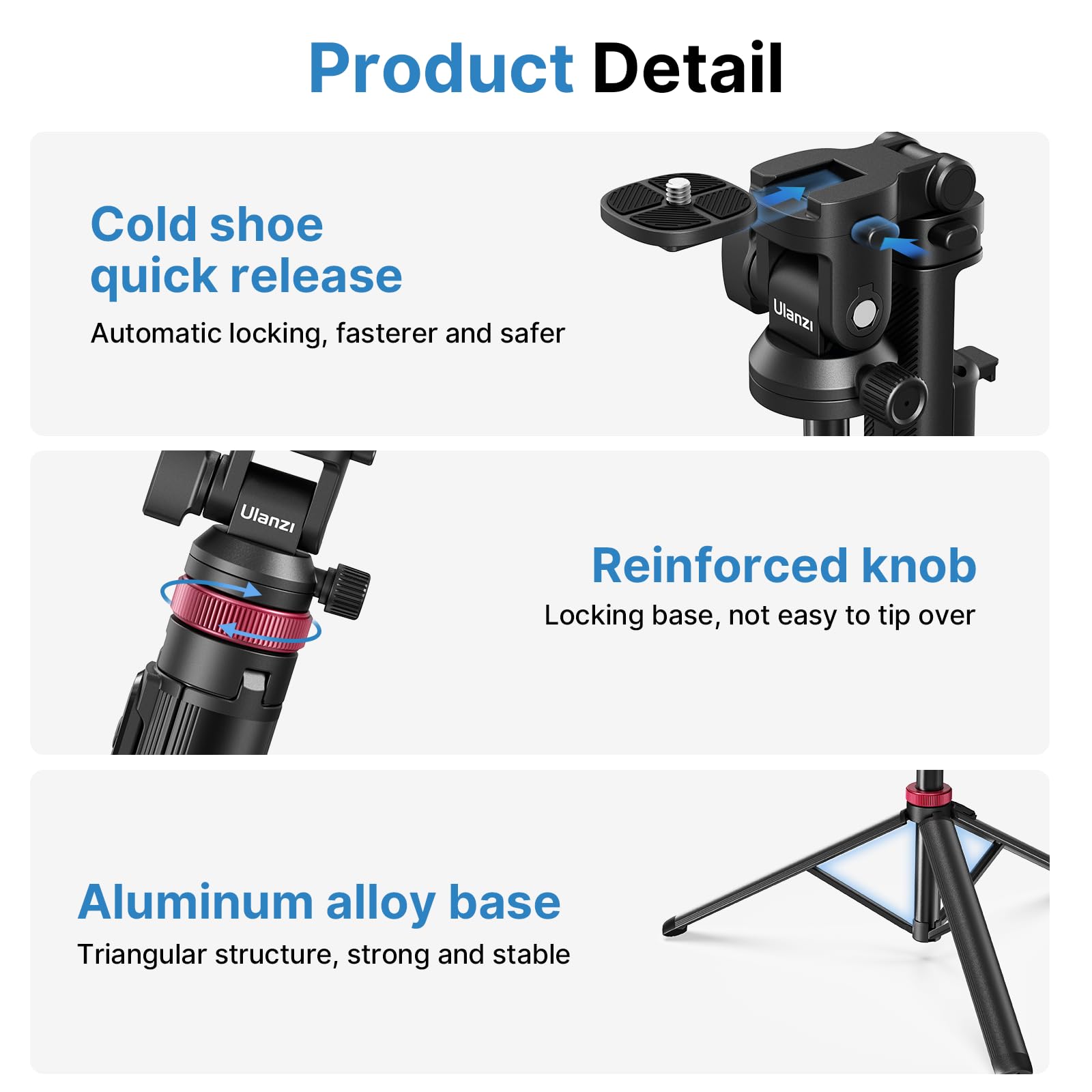 Ulanzi Mt-78 Extendable Selfie Stick Tripod, 72.83" With 2-In-1 Phone Clip, 360 Ball Head, Cold Shoe For Iphone, Sony, Canon