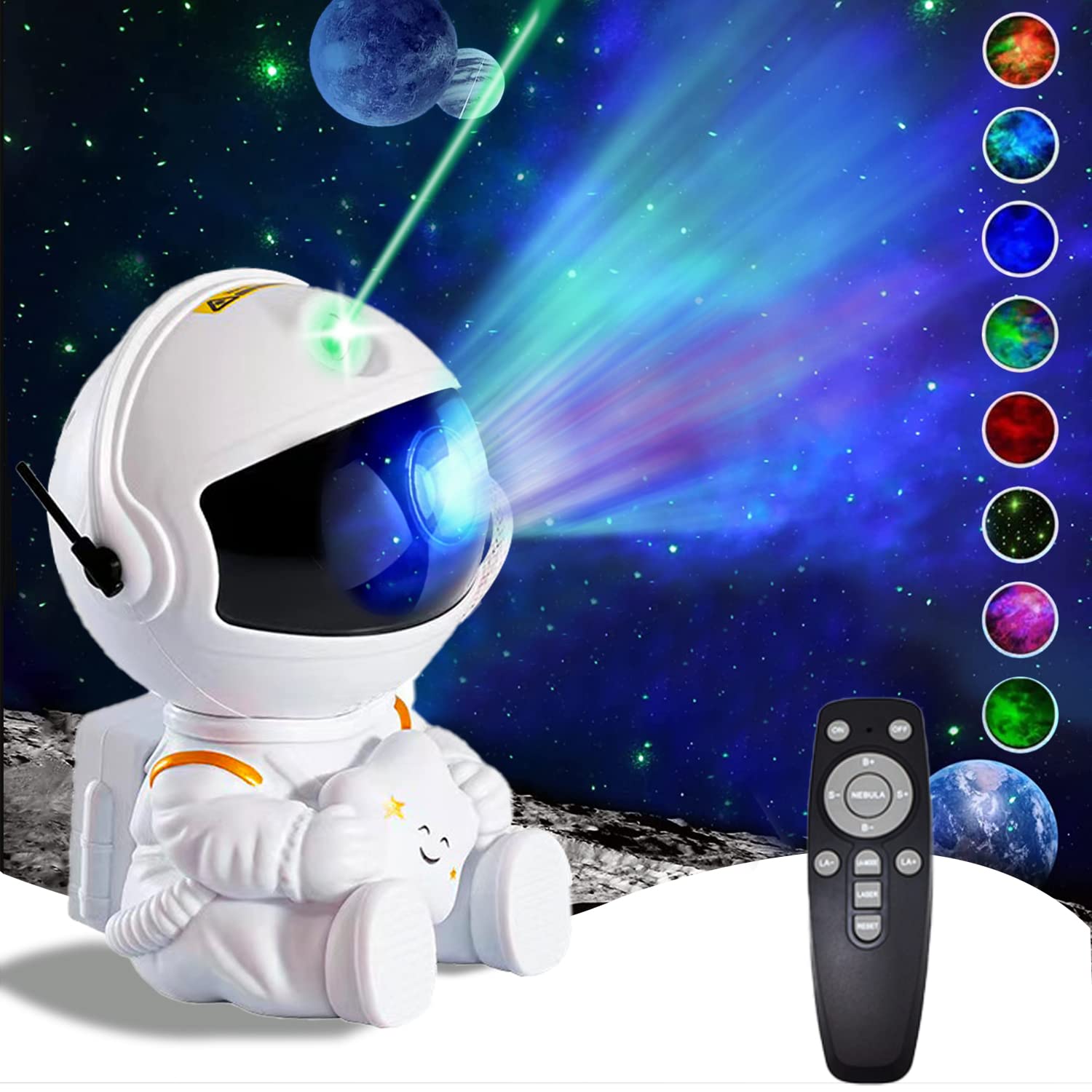 Hlkzine Astronaut Star Projector, Galaxy Projector Light, Kids Night Light, Nebula Star Ceiling Night Light With Remote, For Birthdays, Valentine'S Day, Christmas