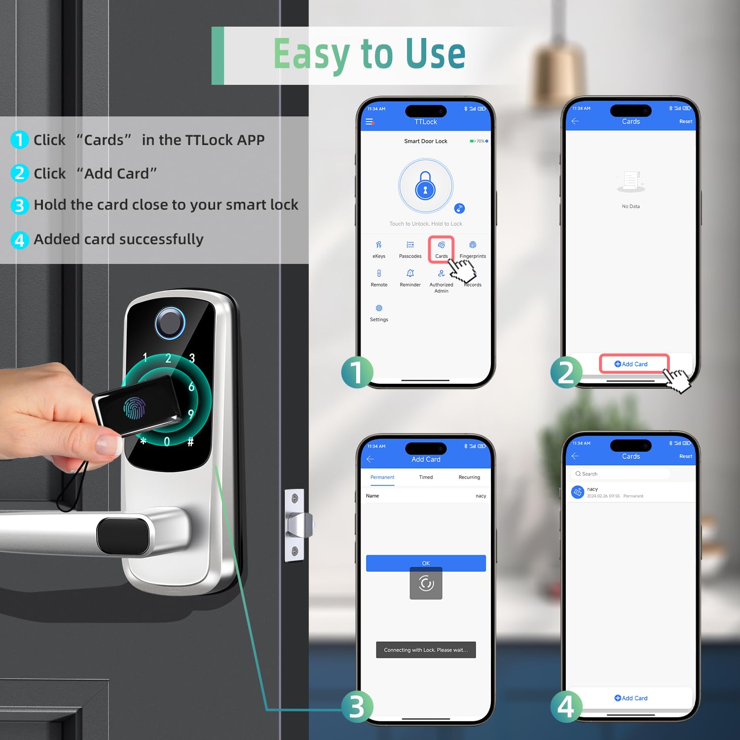 Msr X6 Ic Card-3 Pcs For Smart Lock,Smart Ic Cards For Ttlock App & Tuya App,13.56Mhz Rfid Cards Key Fobs For Keyless Door Locks(Black)