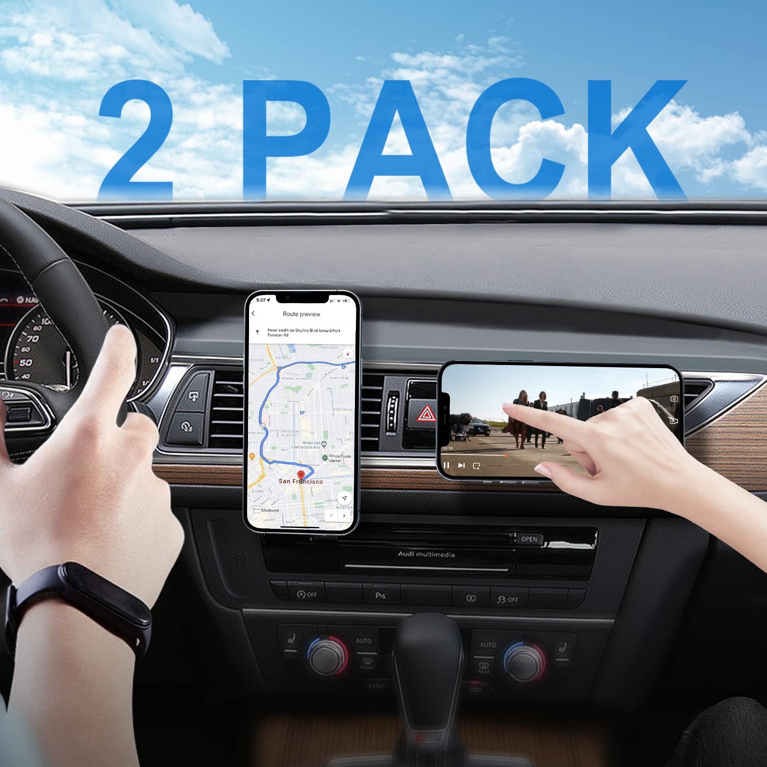 Ciencimy Magnetic Car Mount Compatible With Magsafe Case And Iphone 14 13 Pro Max Mini/Iphone 12 Pro Max Mini, 360° Adjustable Strong Magnet Air Vent Phone Holder（2 Pack