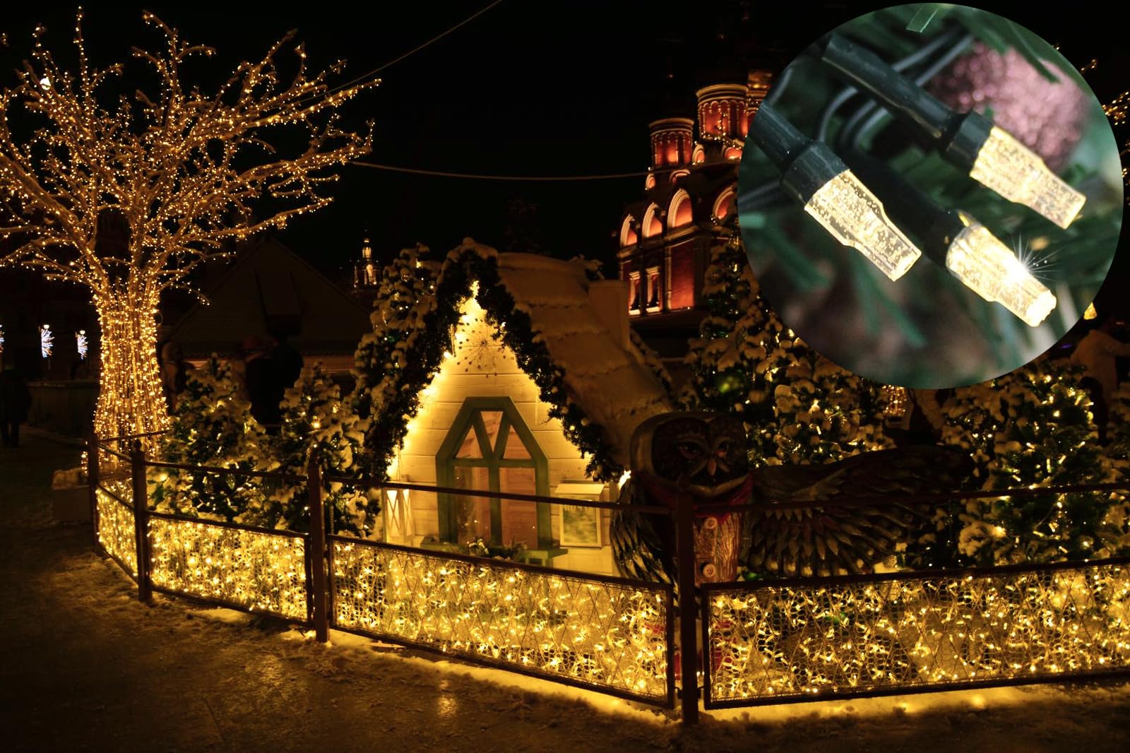 Elavika Solar Christmas Lights Outdoor, 2 Pack 40Ft 100 Leds, Total 80Ft 200 Led, Waterproof Solar Powered String Lights For Outside Xmas Tree Garden Fence Patio Balcony Decoration, Warm White
