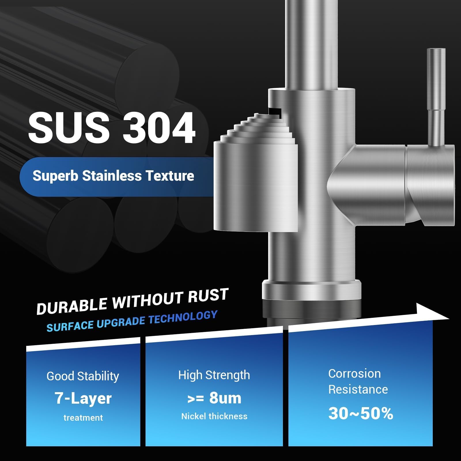 Dayone Touchless Kitchen Sink Faucet With Pull Down Sprayer And Soap Dispenser, Stainless Steel Motion Sensor Touch Faucet For Kitchen Sink Smart Hands- Single Handle, Brushed Nickel