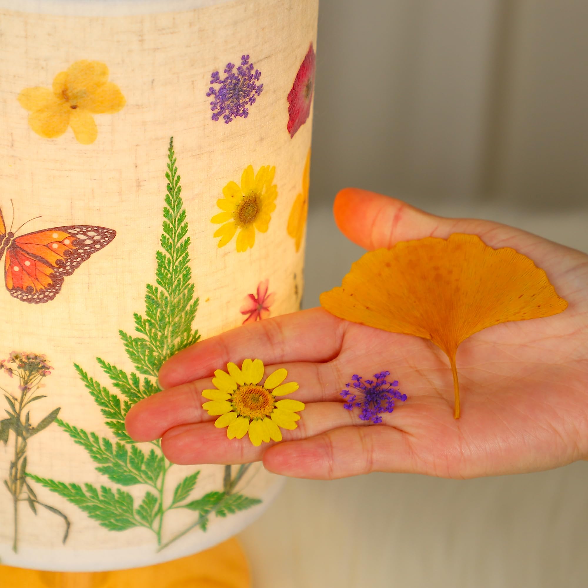 Wsyear Flower Table Lamp Bedside Lamps Decor For Her Women Wife-Pressed Flowers 3 Colors Led Reading Light Vintage Flower Night Light For Mothers Day Birthday Home Decoration