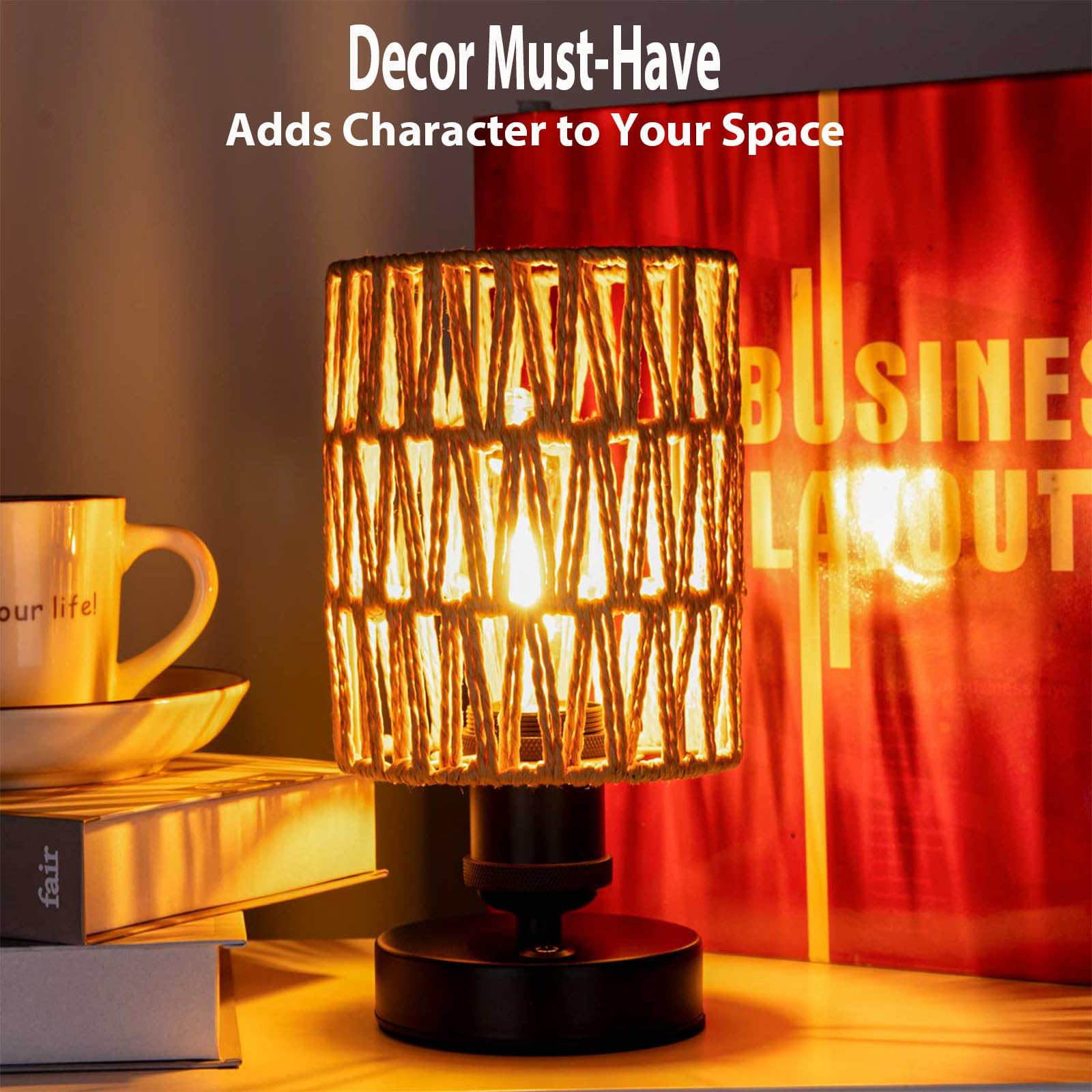 All Fortune Cordless Rechargeable Outdoor Table Lamps, Battery Operated Table Lamp, Stepless Dimmable For Patio, Living Room, And Bedroom (Bulb Included) - Set Of 2 (Beige)