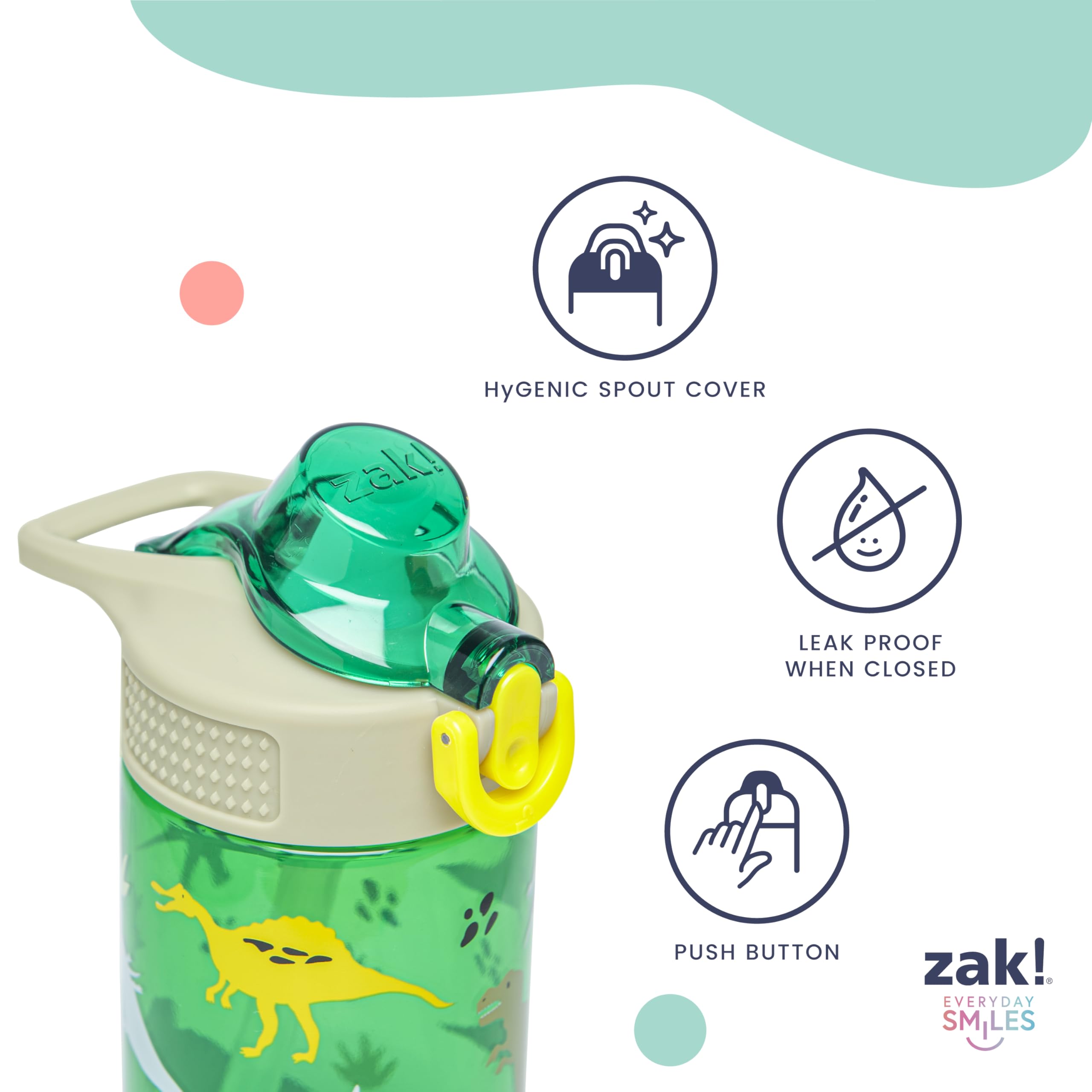 Zak Designs Marvel Spider-Man Sage Kids Water Bottle For School Or Travel, 16Oz Durable Plastic