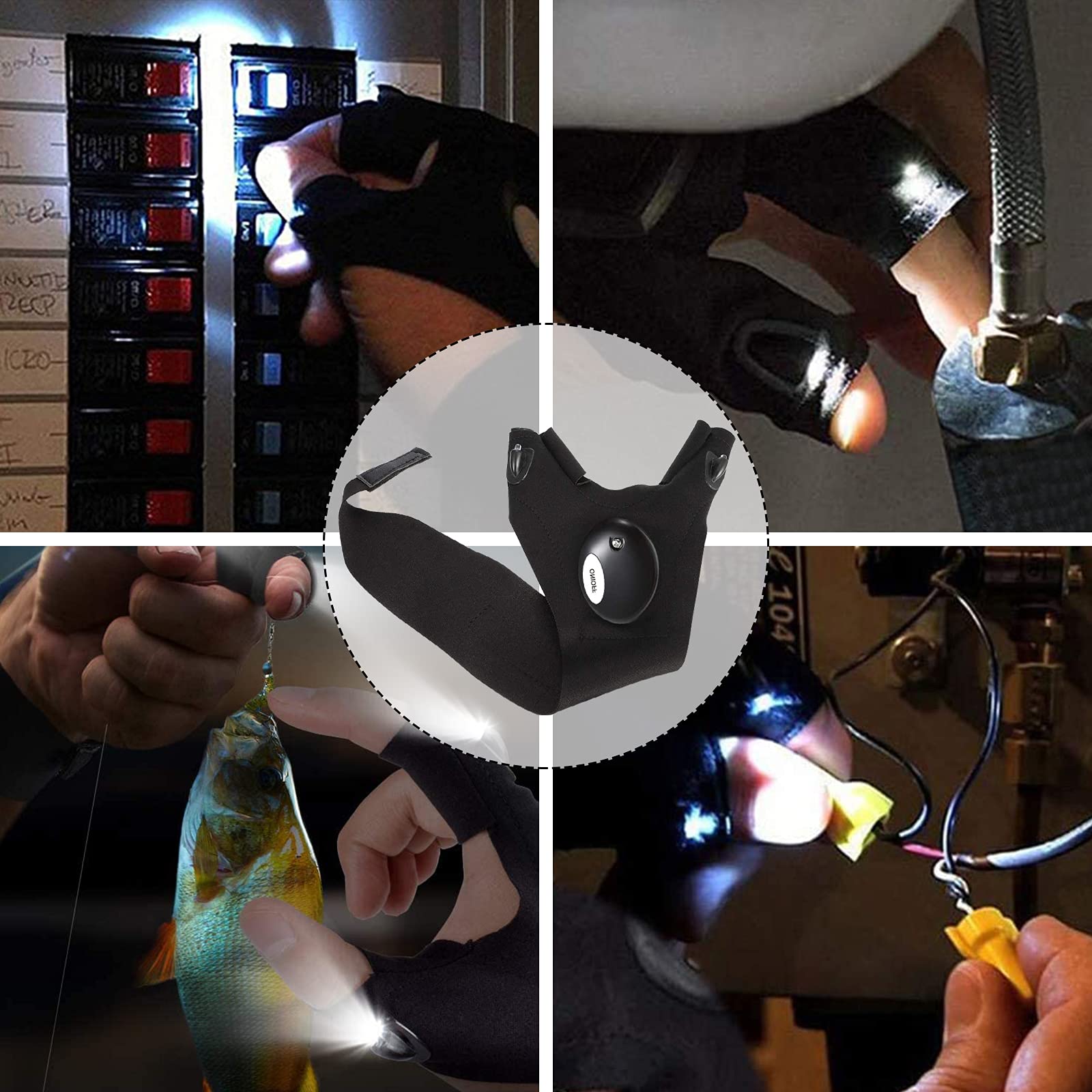 Kuchey Fathers Day Dad  Birthday Gadgets  From Daughter Wife Easter  For Him Valentines Christmas Stocking Stuffers For Men Boyfriend Husband Led Flashlight Gloves Fishing Repairing Tools
