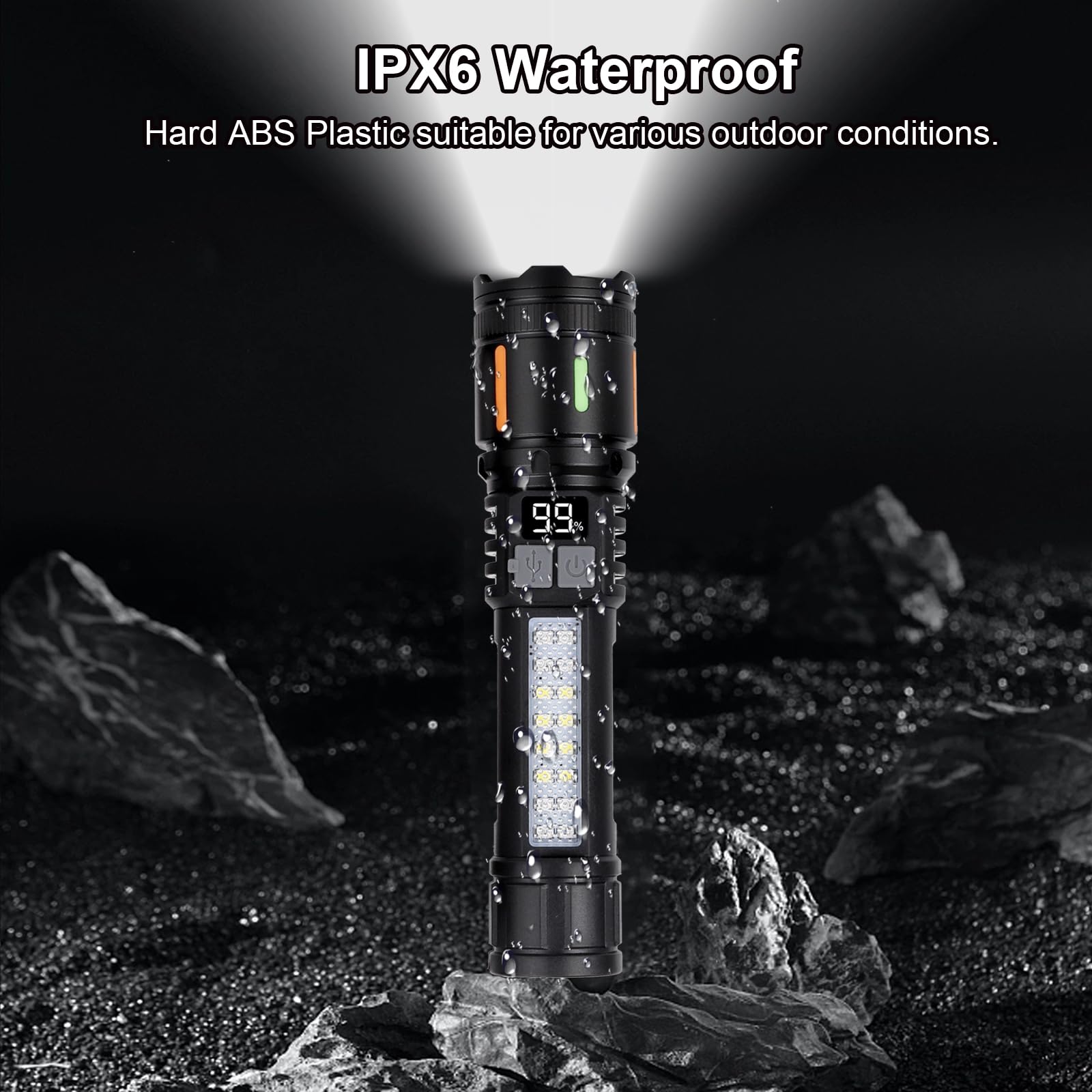 Ewenele Flashlights High Lumens Rechargeable 3 Packs, 990,000 Lumen Led Flashlight Battery Powered With 5 Light Modes, Side Light, Usb C, Waterproof, Zoomable, Blue & Red Strobe, Handheld Flash Lights