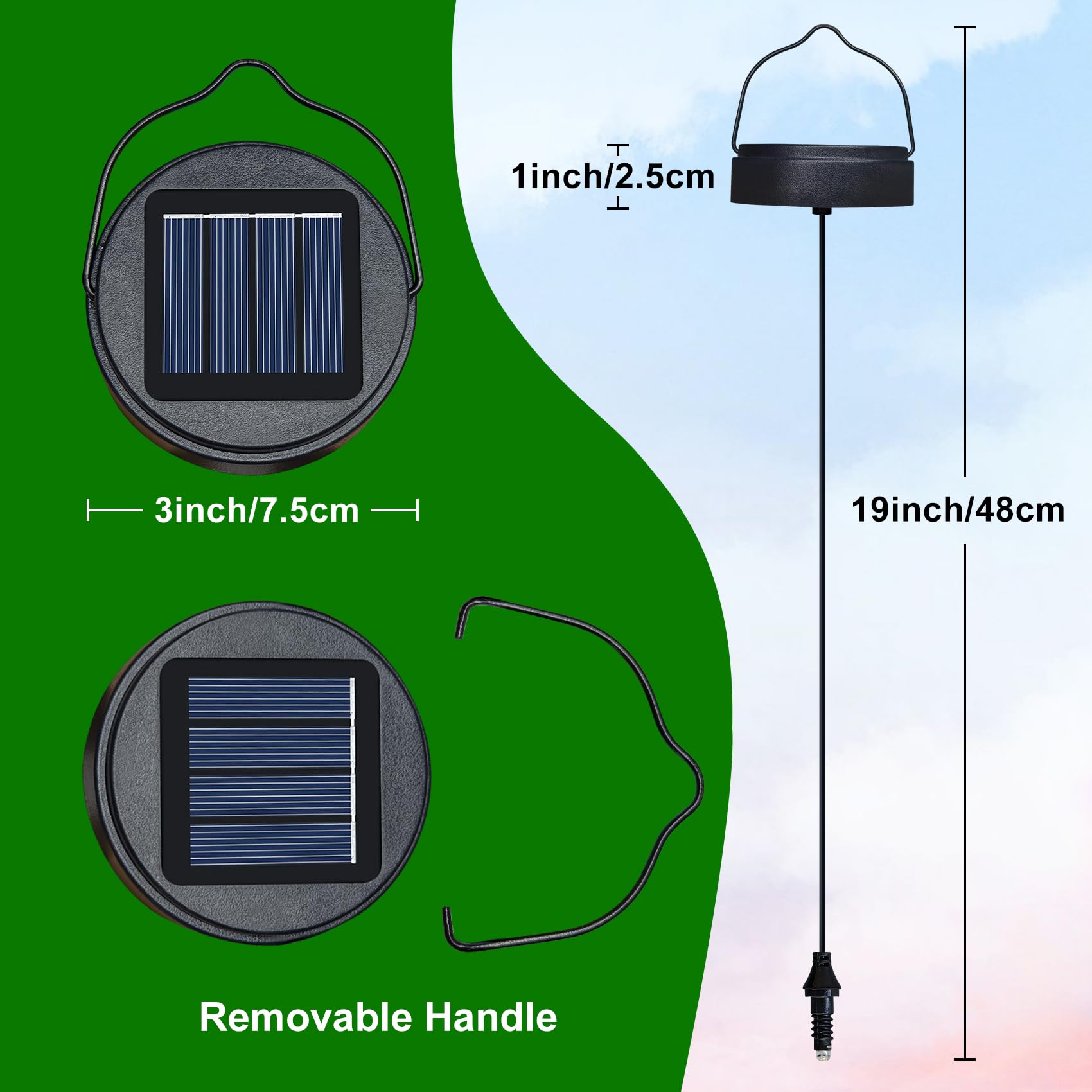 Homeimpro 2Pack Solar Lights Top Replacement With Rechargeable Battery Aa 600Mah For Solar Lantern Lights, Garden,Patio, Yard Christmas Decorations