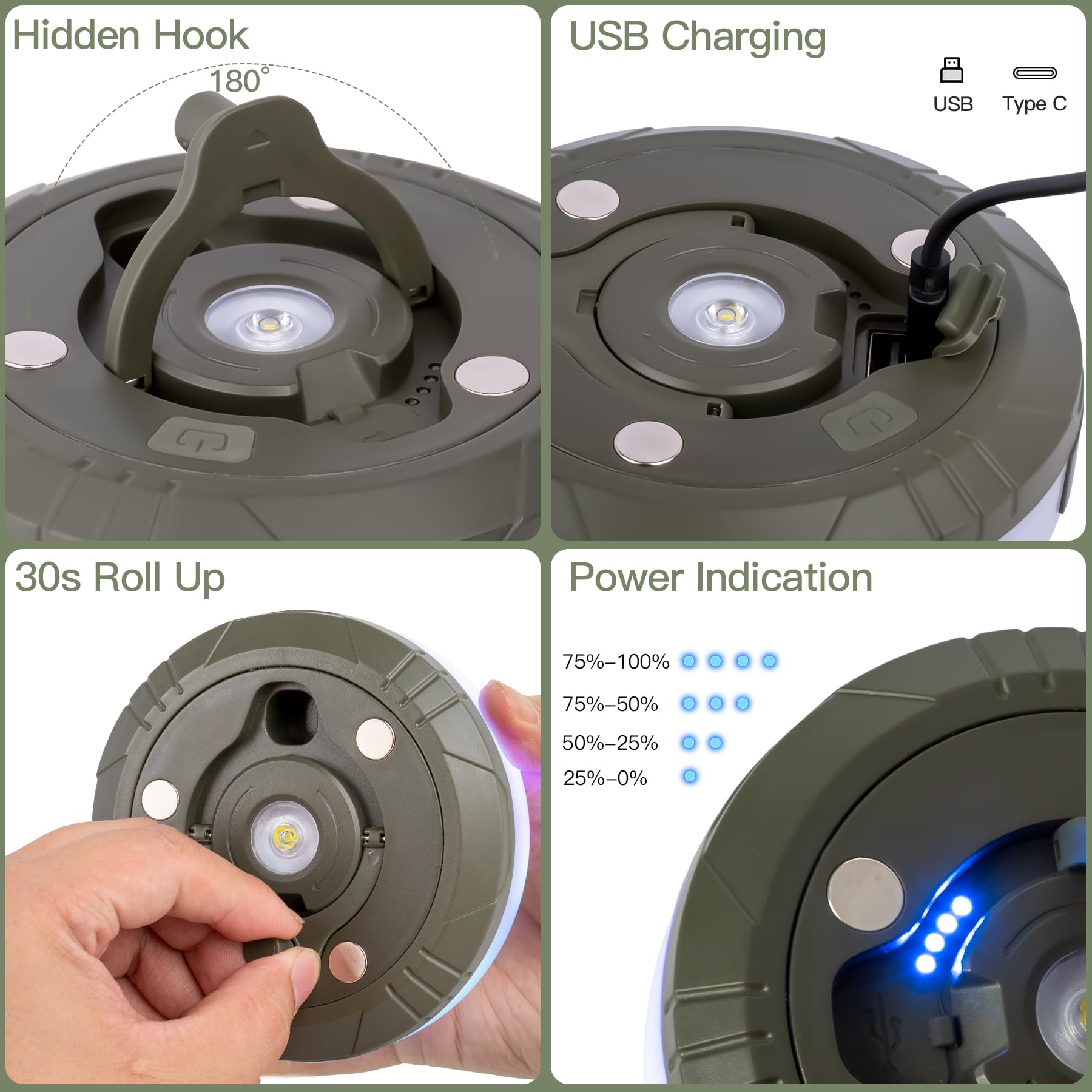 Dumvoin Camping String Lights,4 In 1 Outdoor Rechargeable String Lights With 8 Lighting Modes,Quick Recovery, Durable & Waterproof,Usb Charging,Portable Camping String For Hiking Patio Backyard Party(32.8Ft)