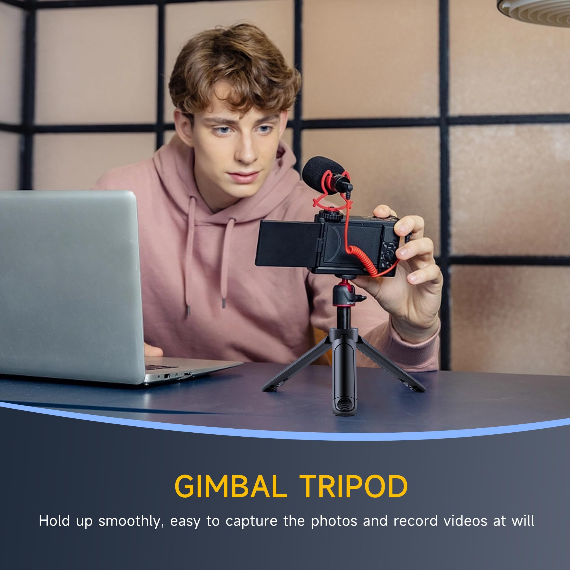 Weeylite 1/4 Mini Tripod, C01 Pro Tabletop Desktop Stand Compact Tripod With 1/4" Screw For K21 Stick Light, Retro 12X Photo Light,Camera,Smooth 4,Osmo Mobile,Vimble 2,Gimbal Handle Grip Stabilizer