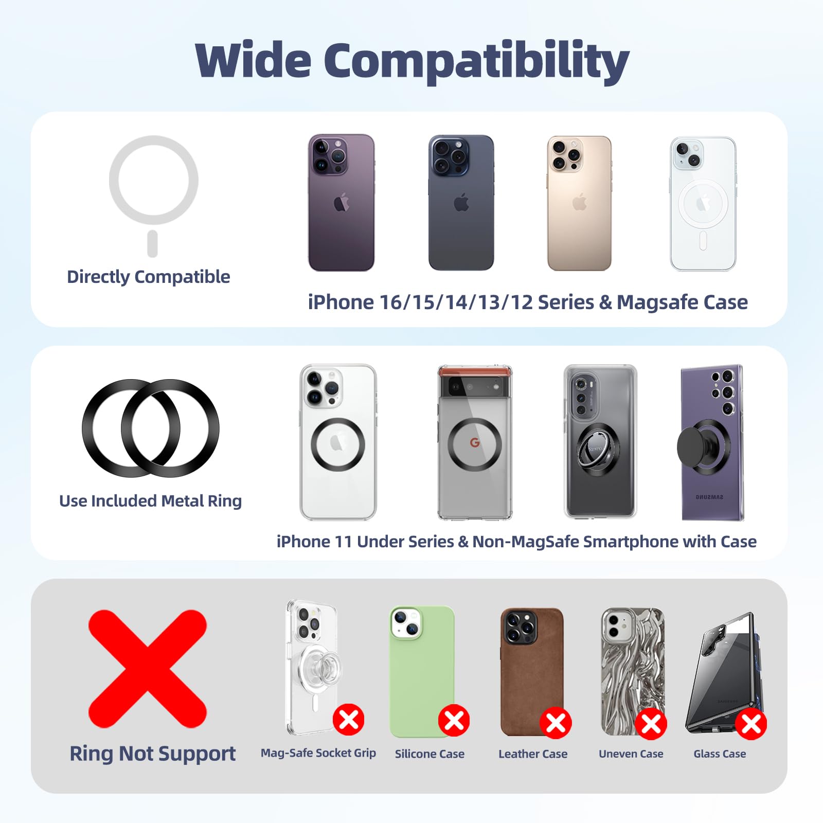 Volport For Magsafe Cup Phone Holder: Magnetic Cupholder Car Mount For Tesla Truck Vehicle Suv - 360° Adjustable Long Neck Mag Safe Cell Phone Cradle With Expandable Base For Iphone Samsung Google