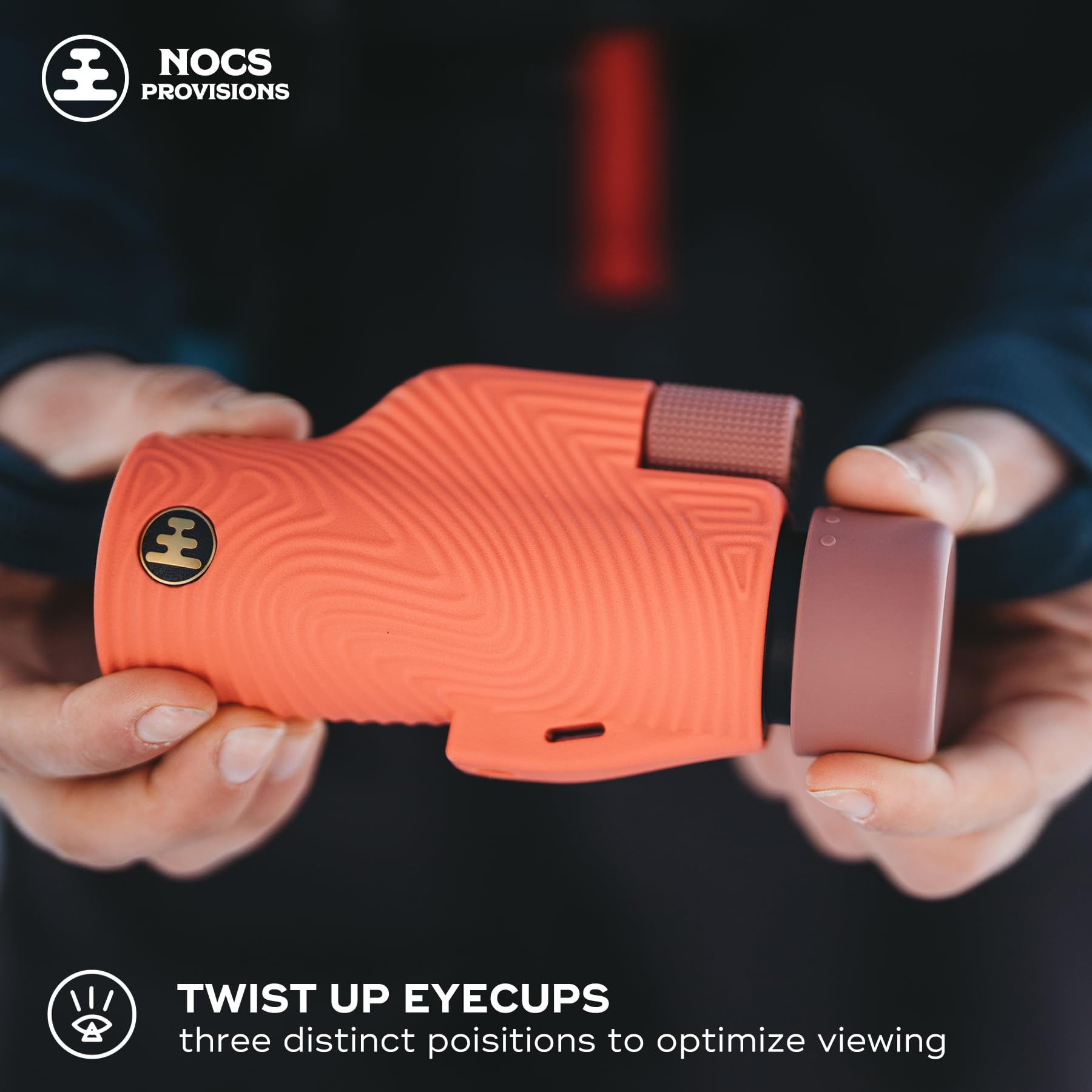 Nocs Provisions Field Tube 8X32 Waterproof Monocular, 8X Magnification Telescope, Bak4 Prism, Wide Field Of View For Bird Watching, Backpacking & Wildlife Viewing - Coral Red
