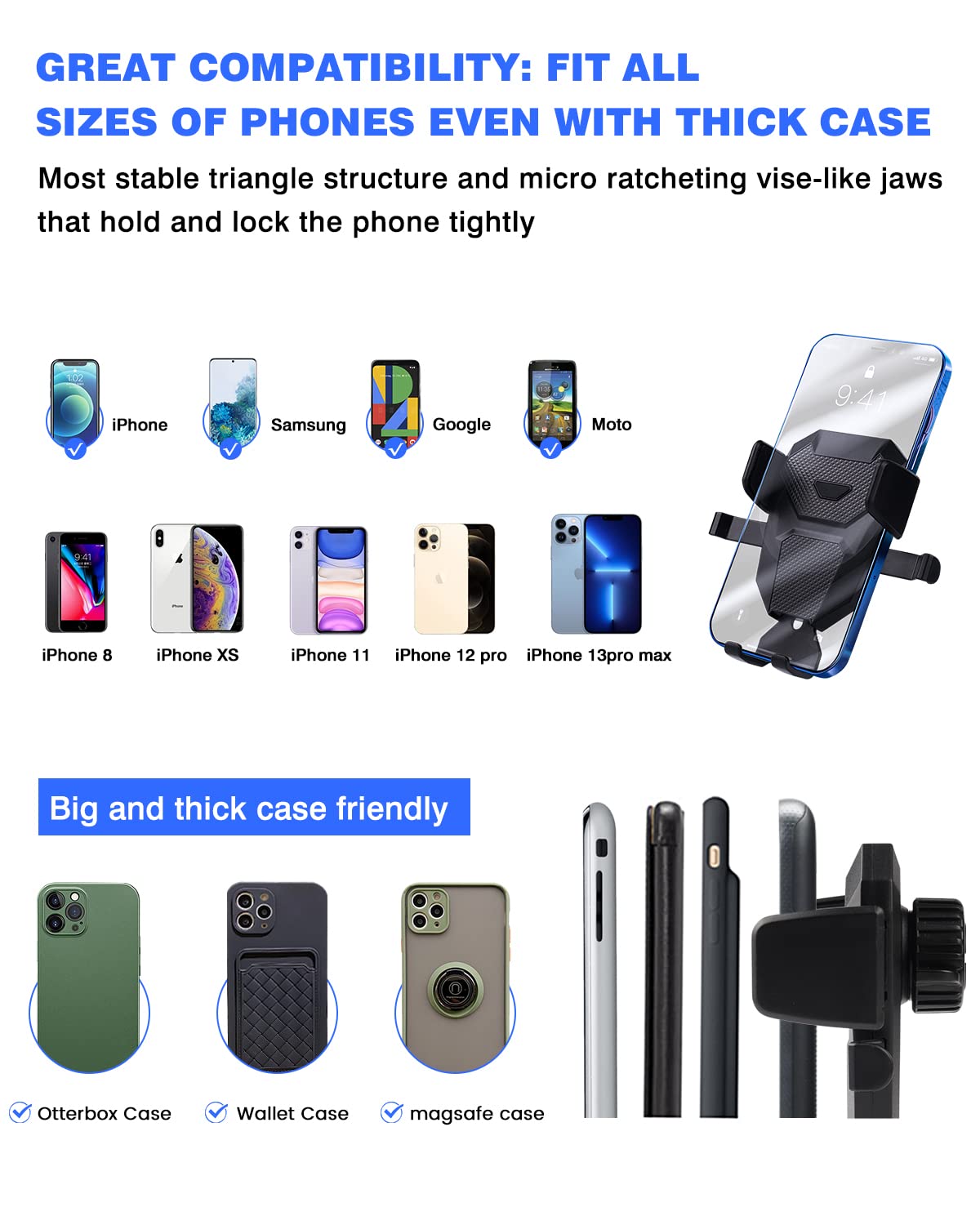 Karltys Car Phone Holder For Toyota Corolla 2020- /Corolla Cross -, Cell Phone Holder Mount Hands  Thick Case Friendly Mobile Holder For 4-7 Inch Phones