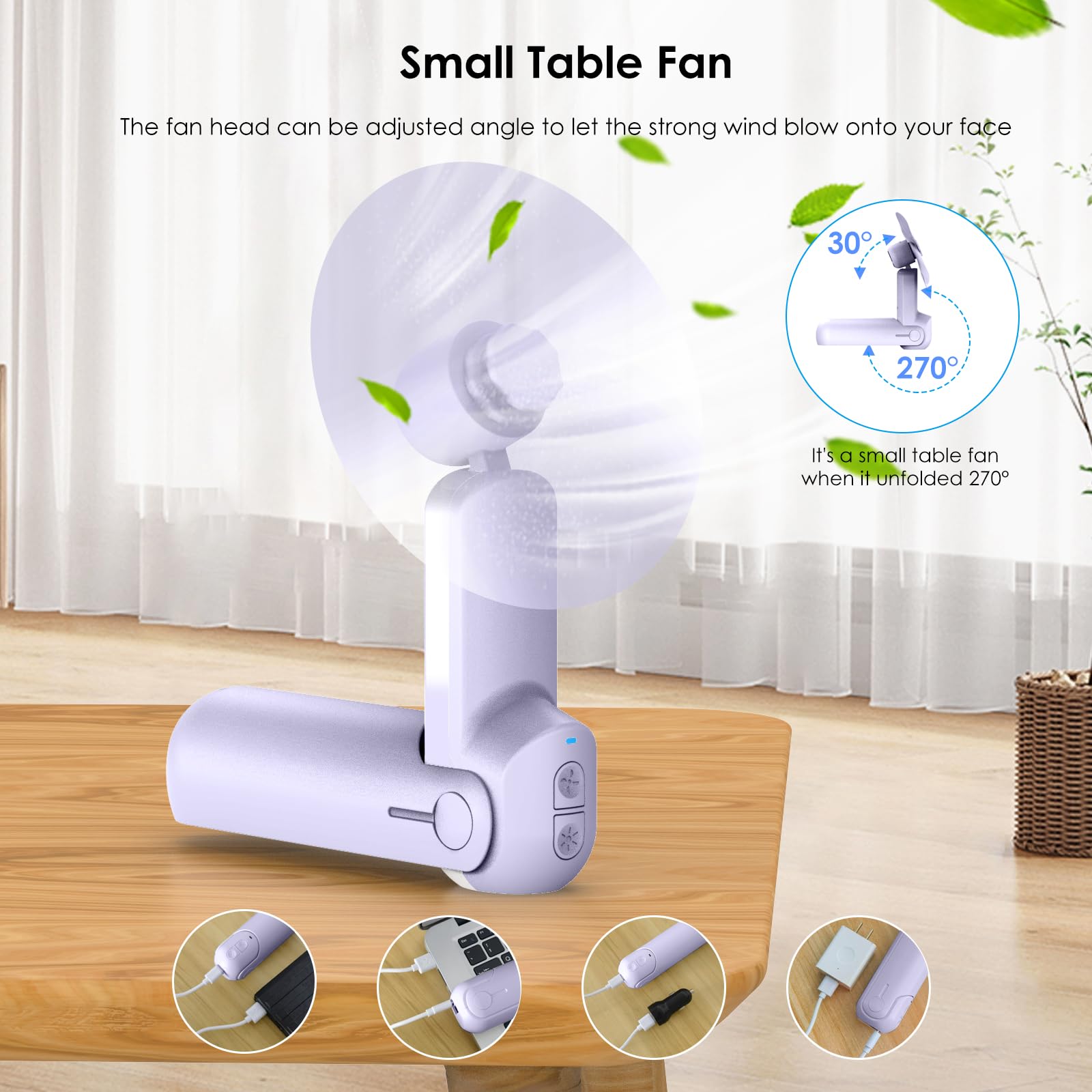 Portable foldable fan with power bank and mini cooling for summer and travel adventures Koospark