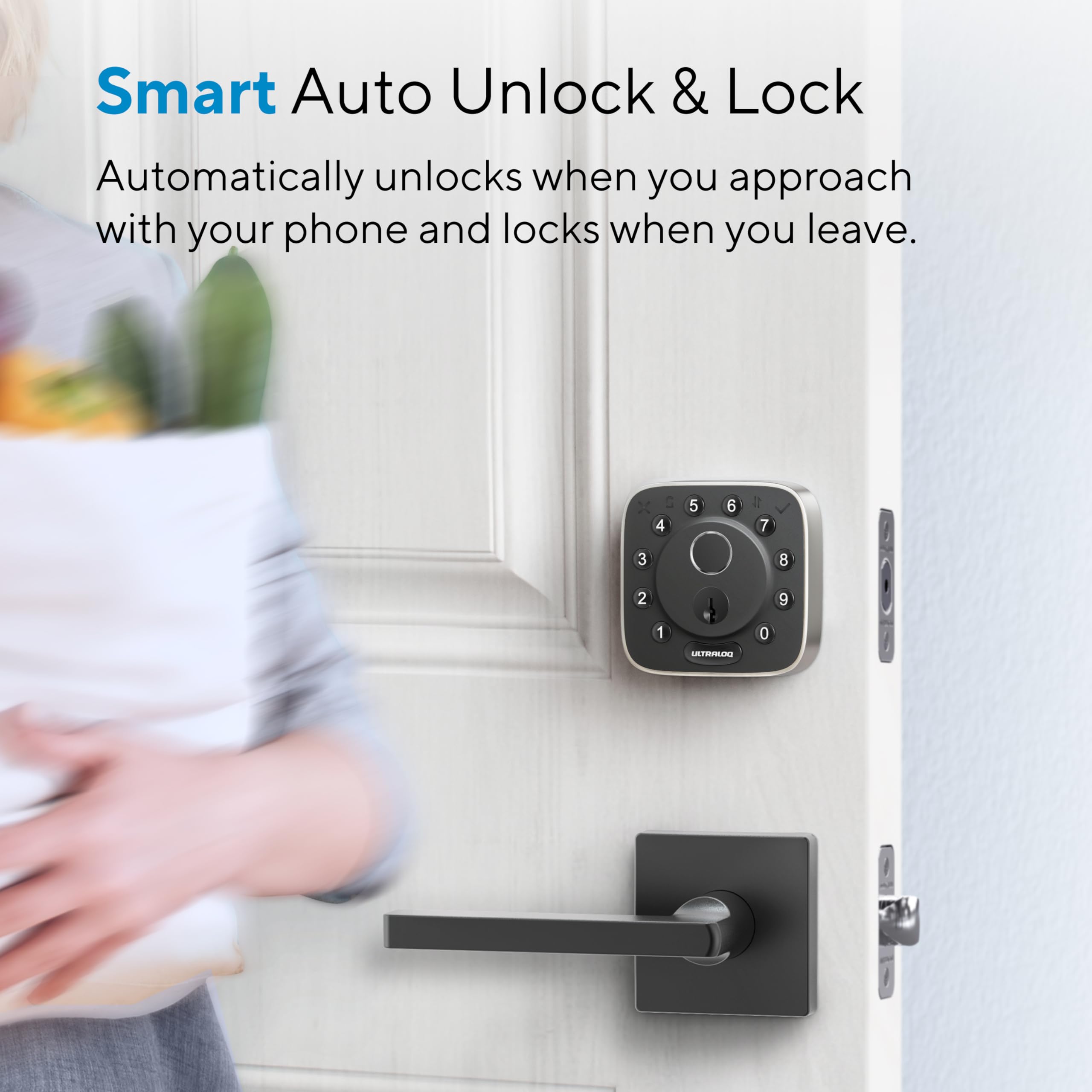 Ultraloq Bolt Fingerprint Smart Lock - Works With Apple Homekit - Built-In Wifi Keyless Entry Door Lock - Voice Control With Siri, Alexa, Google - Biometric Smart Door Lock - Smart Wifi Deadbolt