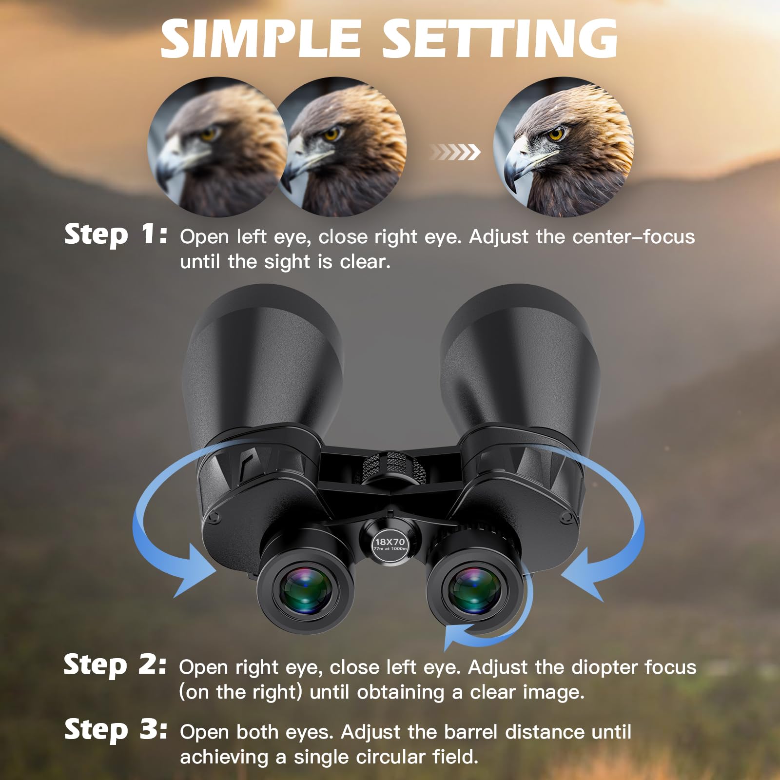Sogries 18X70 High Power Binoculars For Adults-Outdoor And Astronomy Binocular,Large Aperture For Long Distance Viewing With Smartphone Adapter Mount And Binocular Tripod Adapter