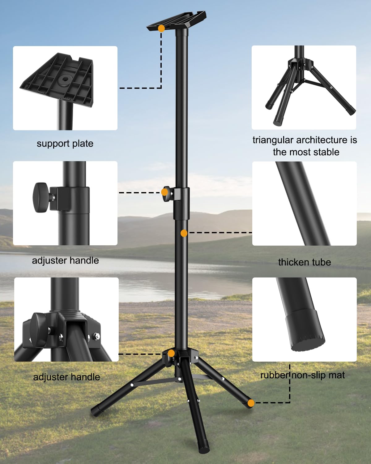 Forging Mount Starlink Gen 3 Tripod Mount Stand, Outdoor Portable Starlink Gen3 Mounting Kit For Camping Rv Travel, Adjustable Tripod With Pipe Adapter Easy Installation Of Starlink Internet Kit Satellite