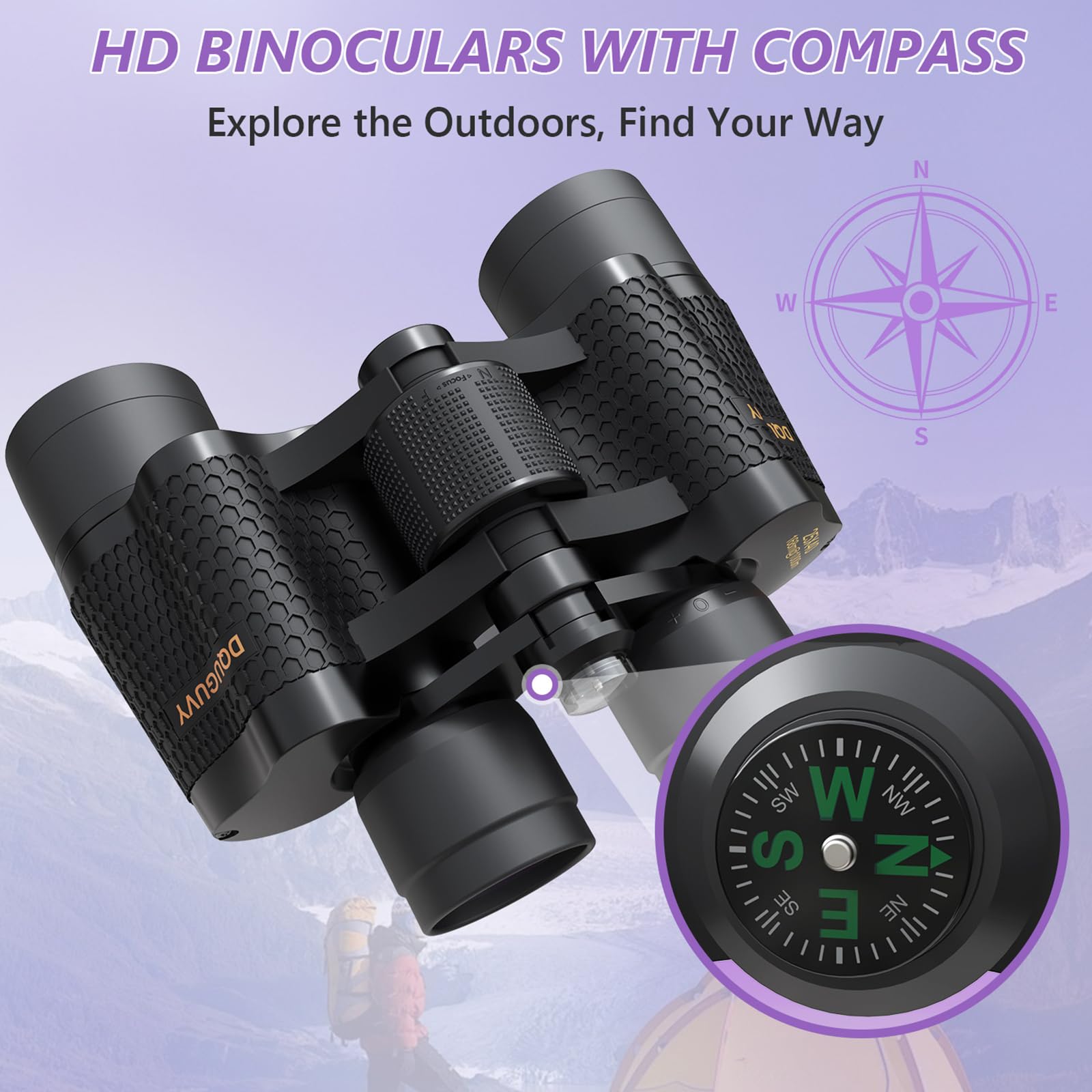 Dquguvy 25X40 Binoculars For Adults, High Powered Professional Compact Binoculars For Bird Watching, Outdoor, Hunting, Sports, Concerts, Football Games, Travel, Cruise, Waterproof With Carrying Case
