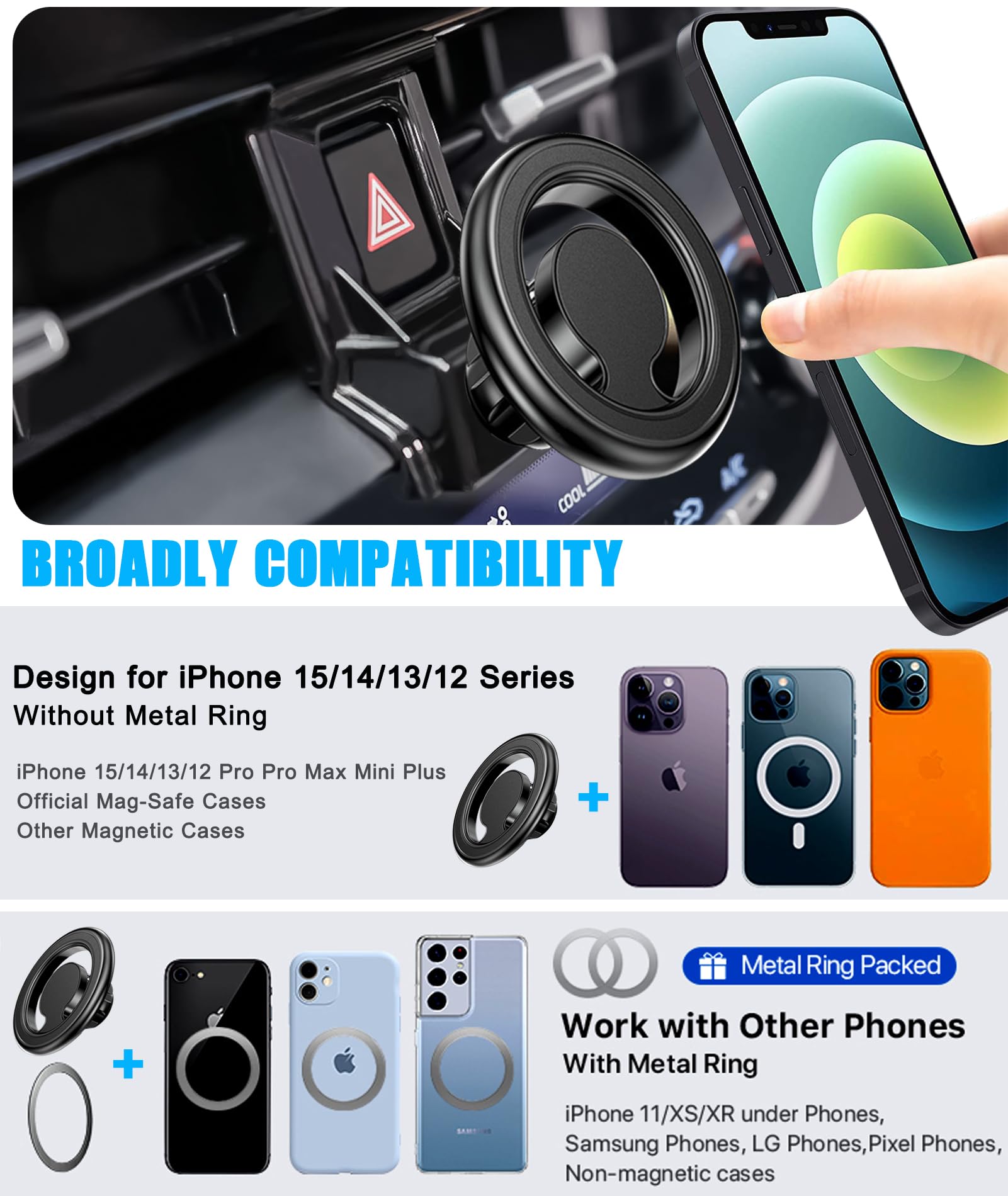 Mengfly Car Phone Holder Mount, For Toyota Corolla     2020, Air Vent Stand, Magsafe Magnetic Navigation Bracket, For Magsafe Case, Iphone 15 14 13 12 Pro Max Plus Mini, All Phones
