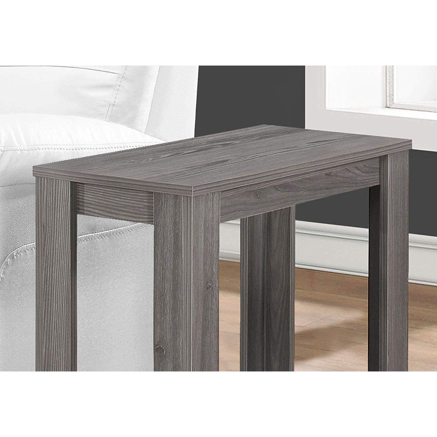 Monarch Specialties Accent Side Lamp Table, 24" X 12" X 22, Grey