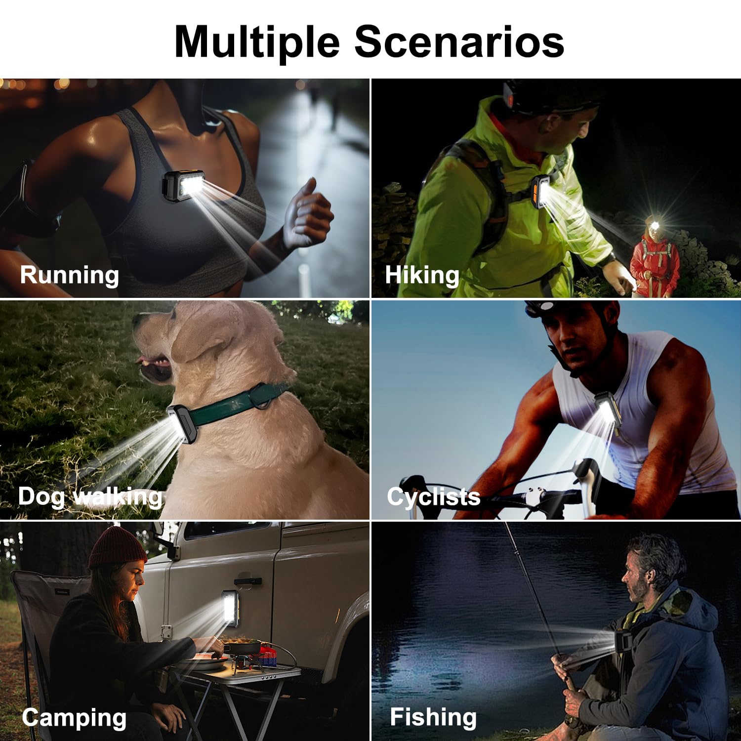 Suzii Clip On Rechargeable Night Running Lights For Runners Dog Walking, Waterproof Portable Magnetic Mini Hands Flashlight For Hiking, Cyclists,Jogging,Night Working, Camping, Outdoor Adventure