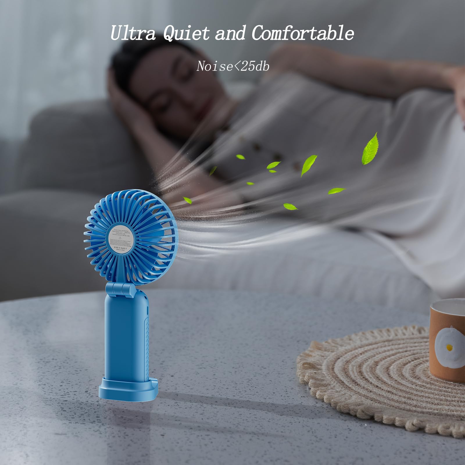 Portable Fan, 4200Mah Battery Operated Fan, 5 Speeds&Digital Display, Makeup Fans For Women
