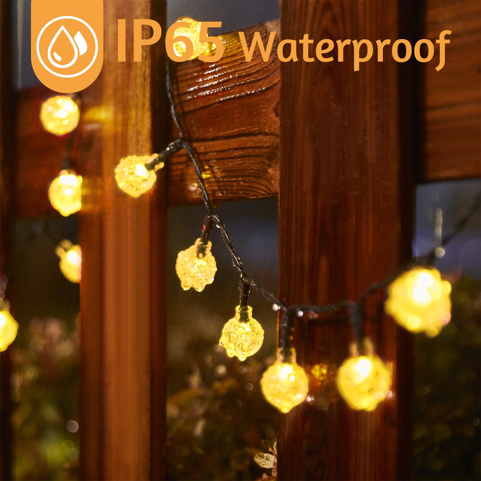 Selarlyt 2 Pack 120 Led Solar String Lights Outdoor Waterproof, 72 Ft Crystal Globe Lights With 8 Lighting Modes, Solar Powered Light Outdoor For Garden Wedding Party Decor（Warm White）