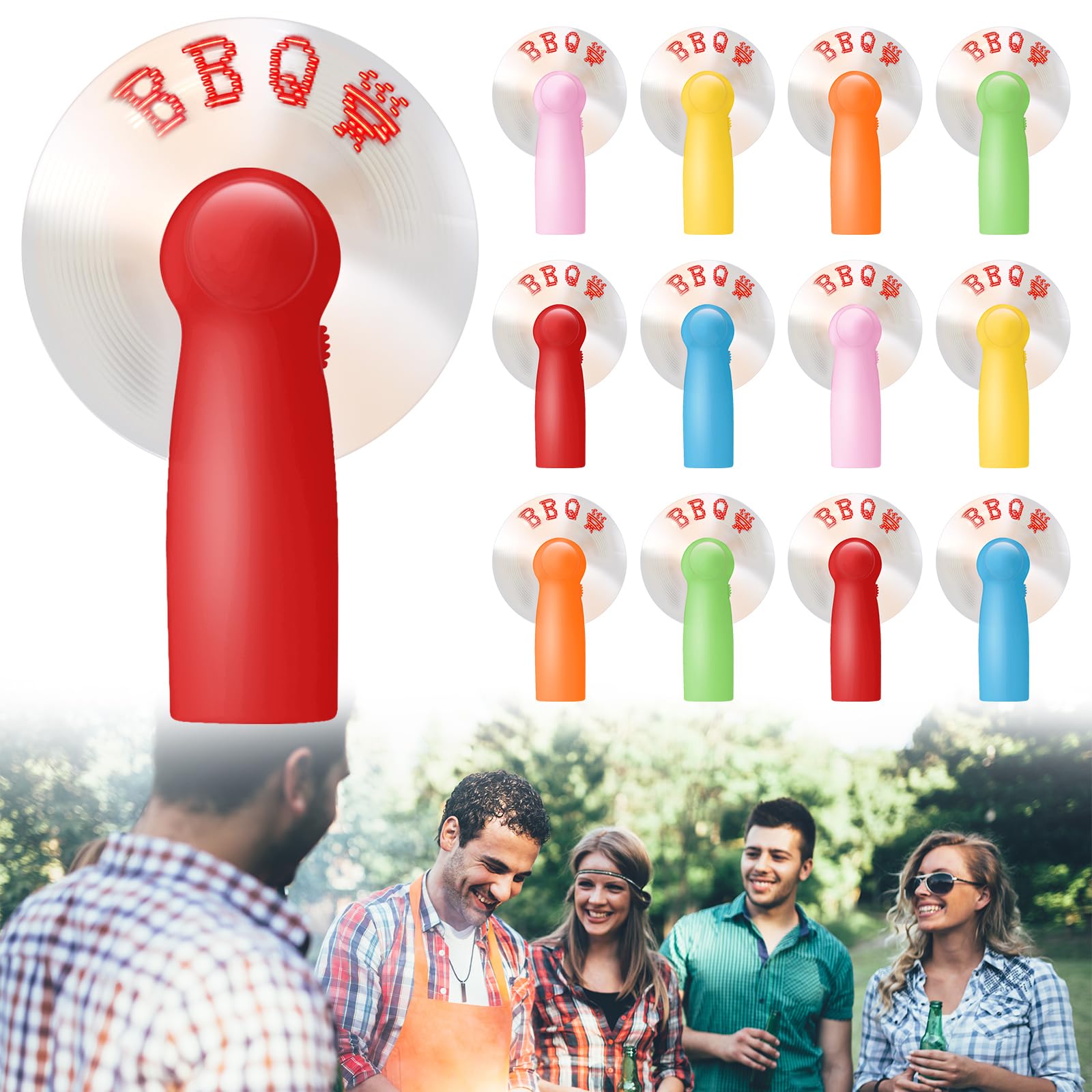 Portable handheld mini BBQ fans 12 pack battery powered and easy to carry Koospark