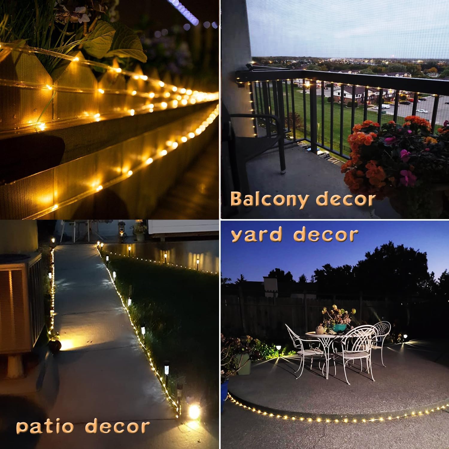 Lairtpow Solar Rope Light Waterproof Ip65 39Ft 100Leds Outdoor Led Solar Outdoor Lights For Party Garden Yard Home Wedding Christmas Halloween Holiday Tree Decoration Lighting