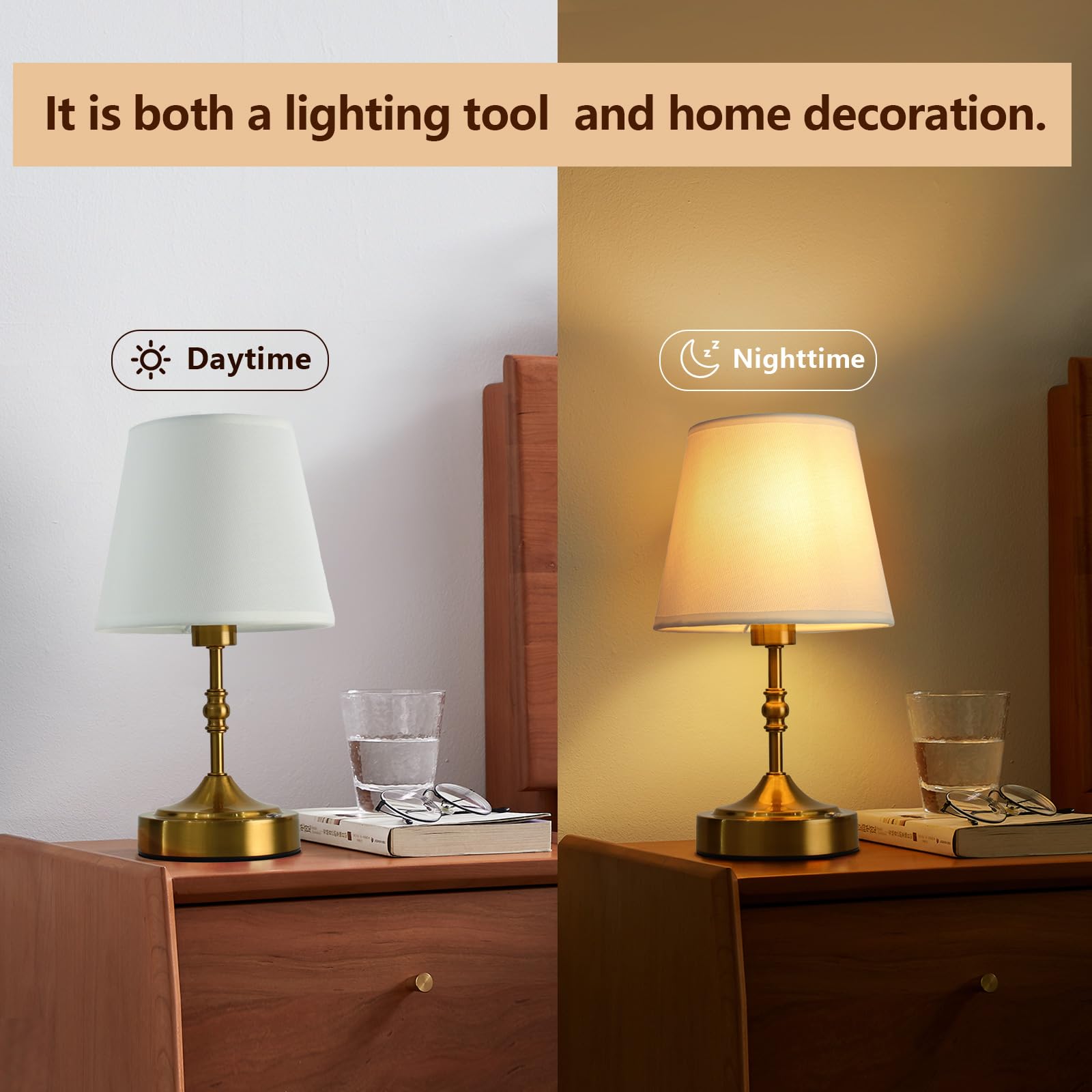 Mobeyu Cordless Table Lamps 2-Pack, Rechargeable Battery Operated Lamp With 5000Mah, Touch Control, 3-Level Dimmable Led Light, Portable Bedside Lamp For Bedroom, Living Room, Bar, And Dining Table