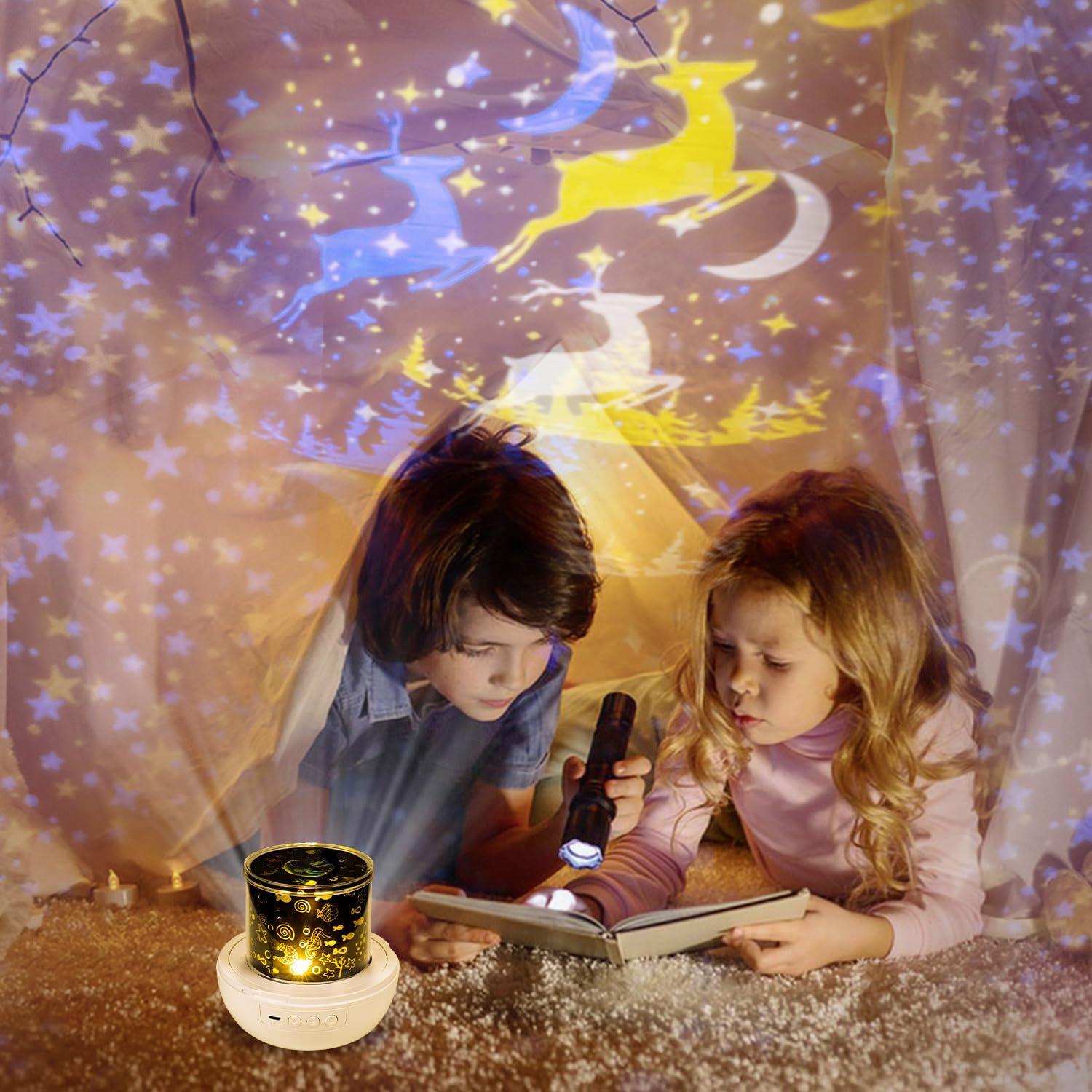 Lytrdit 21 Sets Of Films, Night Lights For Kids, Star Galaxy Projector, Bedroom, Ceiling, Star Projector With 360 Rotating For Boys And Girls, Birthday, Christmas , Room Decor