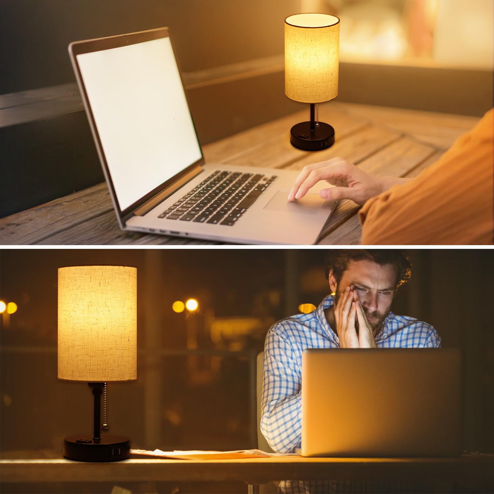 Tceumik Rgb Smart Lamps For Bedrooms & Living Room 3 Ways Dimmable Bedside Lamps Color Changing Nightstand Lamp With 2 Usb Port And Outlet Modern Night Stand Table Lamp Fabric Shade E26 Led Bulb