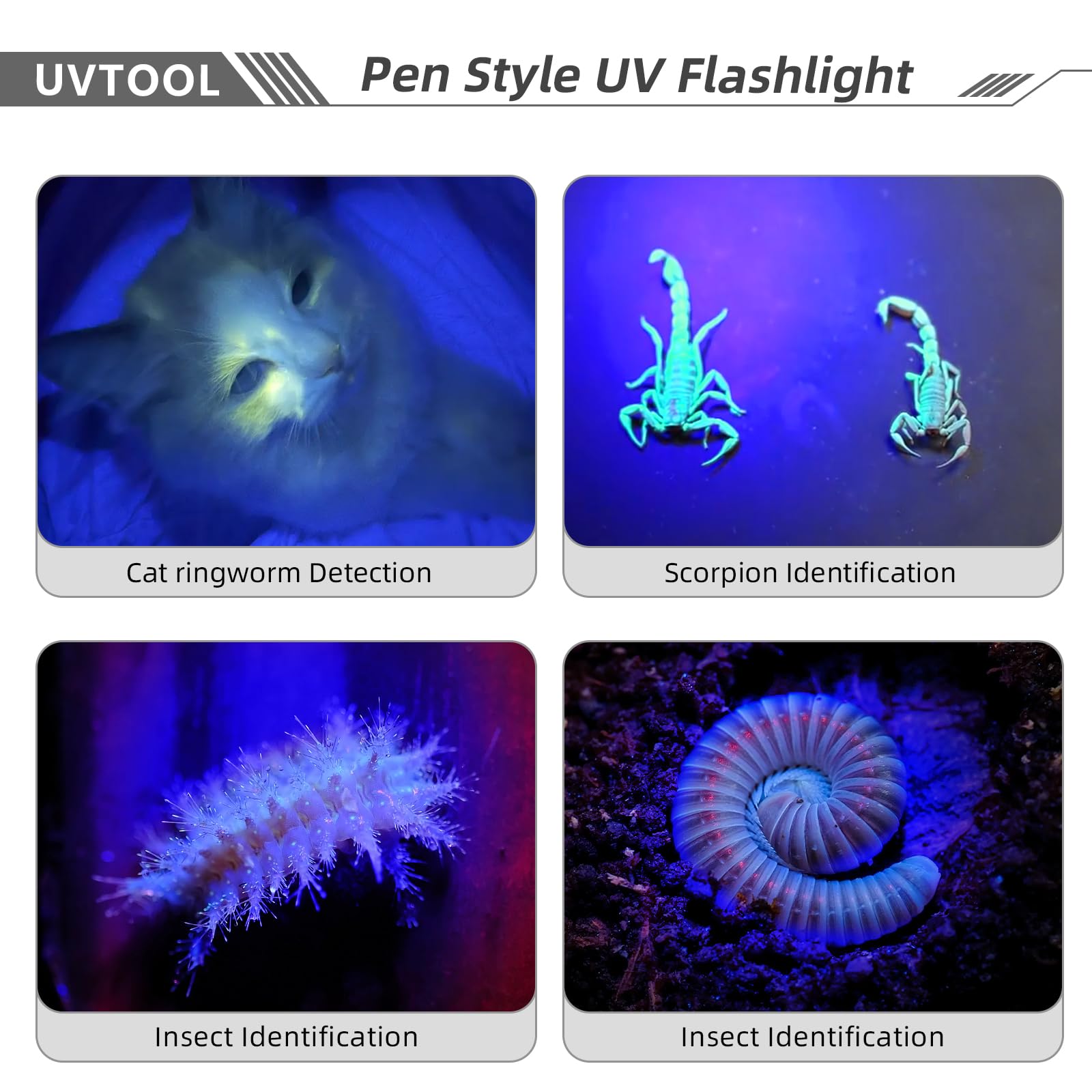 Uvtool A2D Pen Blacklight 365Nm Uv Flashlight With Pen High Power Output, Pure Beam For Uv Glue Curing Light, Rock And Mineral Fluorescent Glowing, Pet Urine Detector Light, Ac Leak Detector