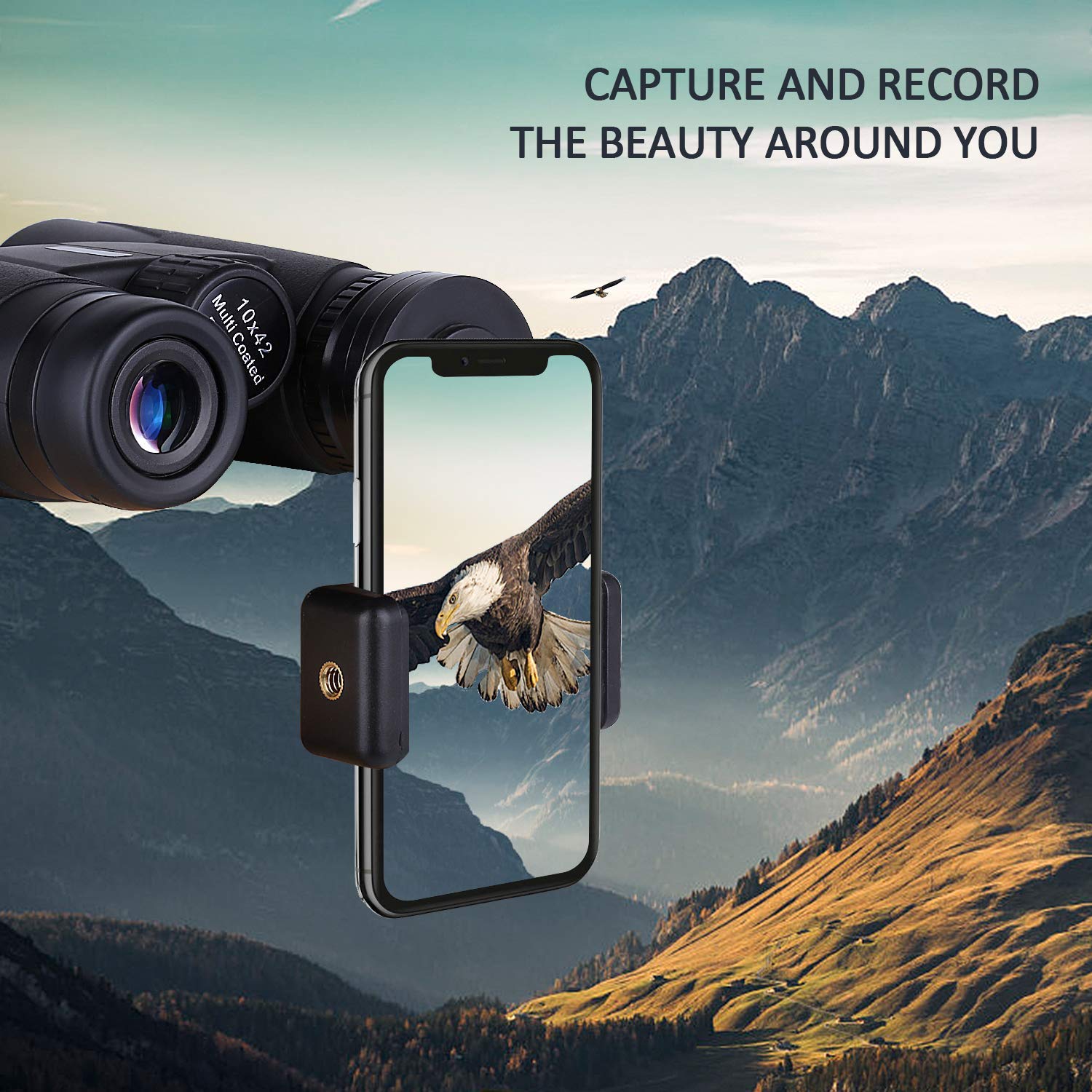 Lukang 10 X 42 Binoculars For Adults & Bird Watching Binoculars, Bak4 Prism, Fmc Lens, 1.10Lb Light Binoculars, With A Smartphone Adapter, For Bird Watching, Hunting, Travel, Sports Events