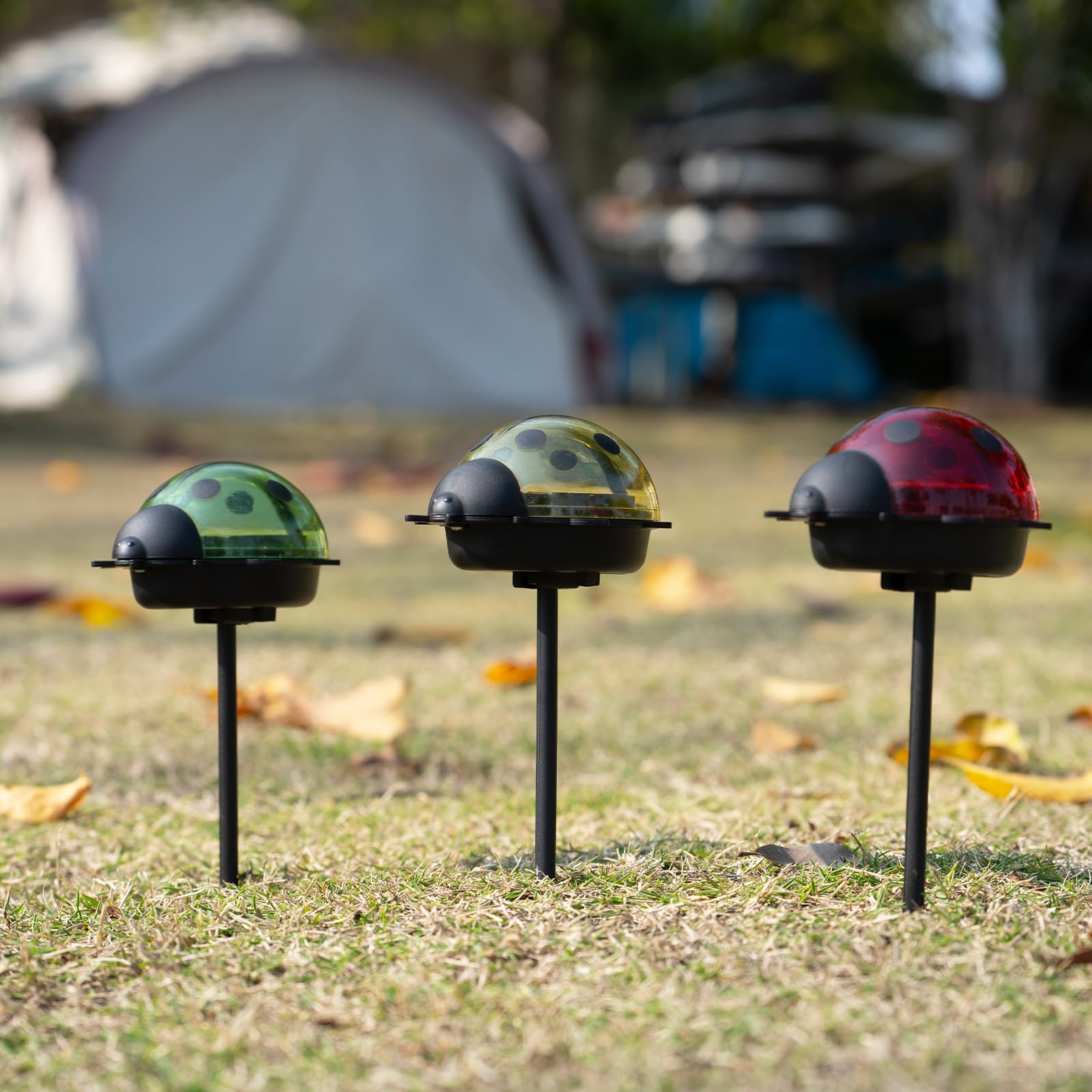 Rezpuao Solar Lights For Outside 3 Pack Solar Garden Lights Ladybird Stakes Outdoor Solar Lights For Yard Patio Decor