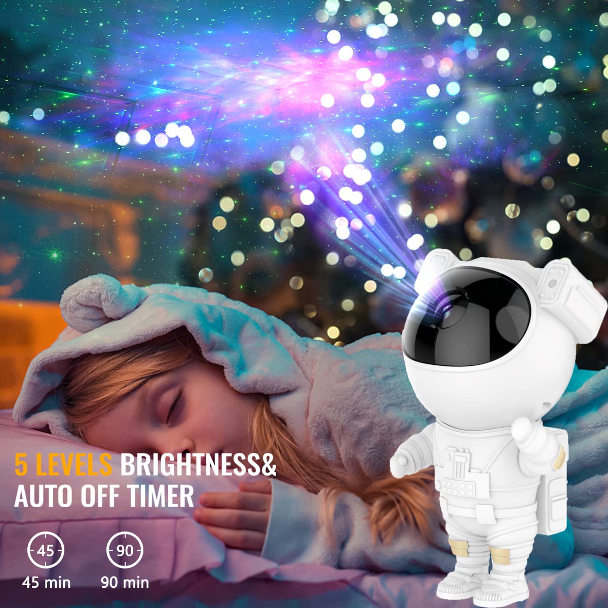 Nicayet Star Projector Galaxy Night Light,Birthday  Toys For 2-10 Year Old Boys Girls- Astronaut Starry Nebula Ceiling Led Lamp With Timer And Remote,Projection Lights For Bedroom Décor