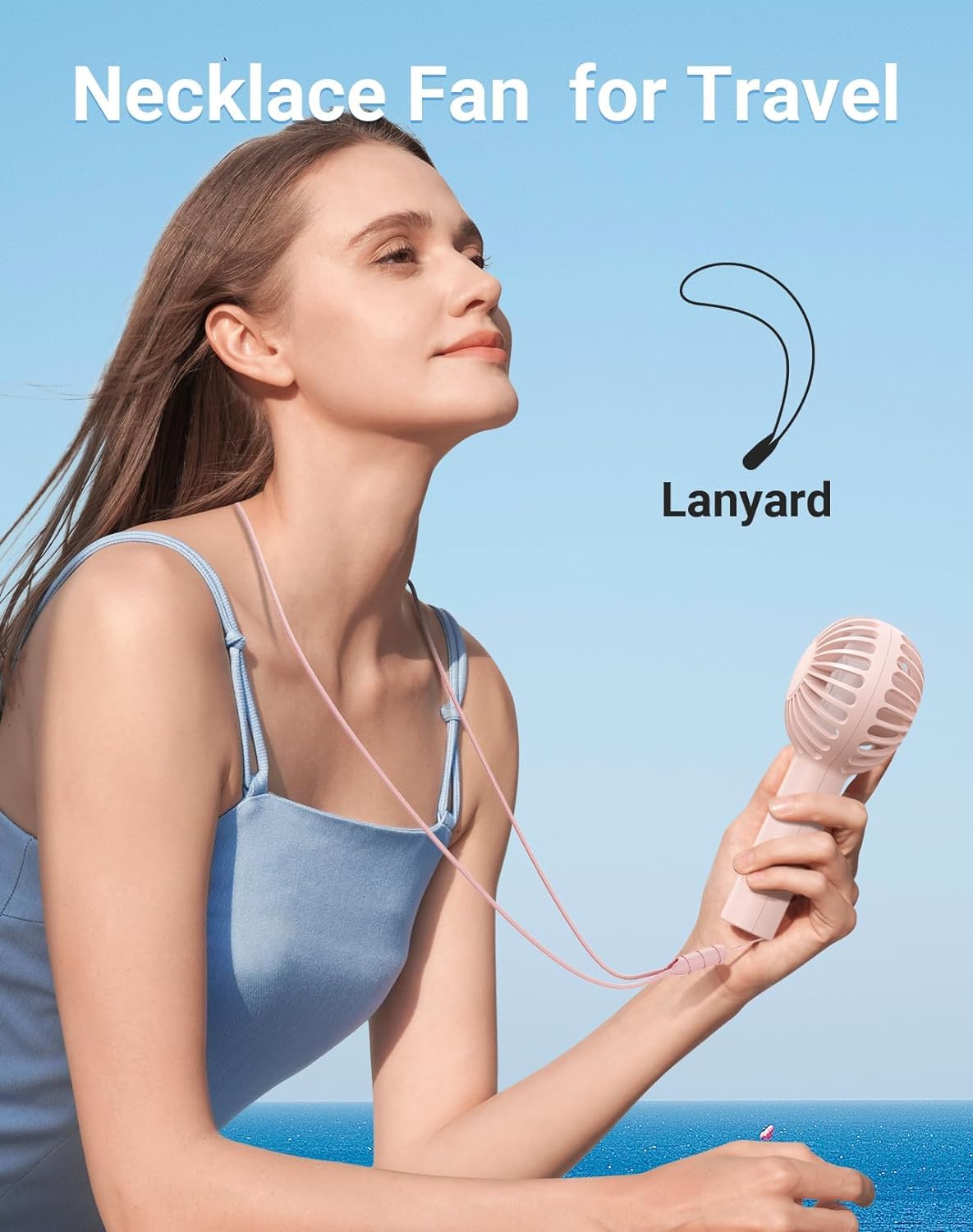 Mini Portable Handheld Fan Powerful Hand Fan Rechargeable, 3 Speeds Personal Small Hand Fan