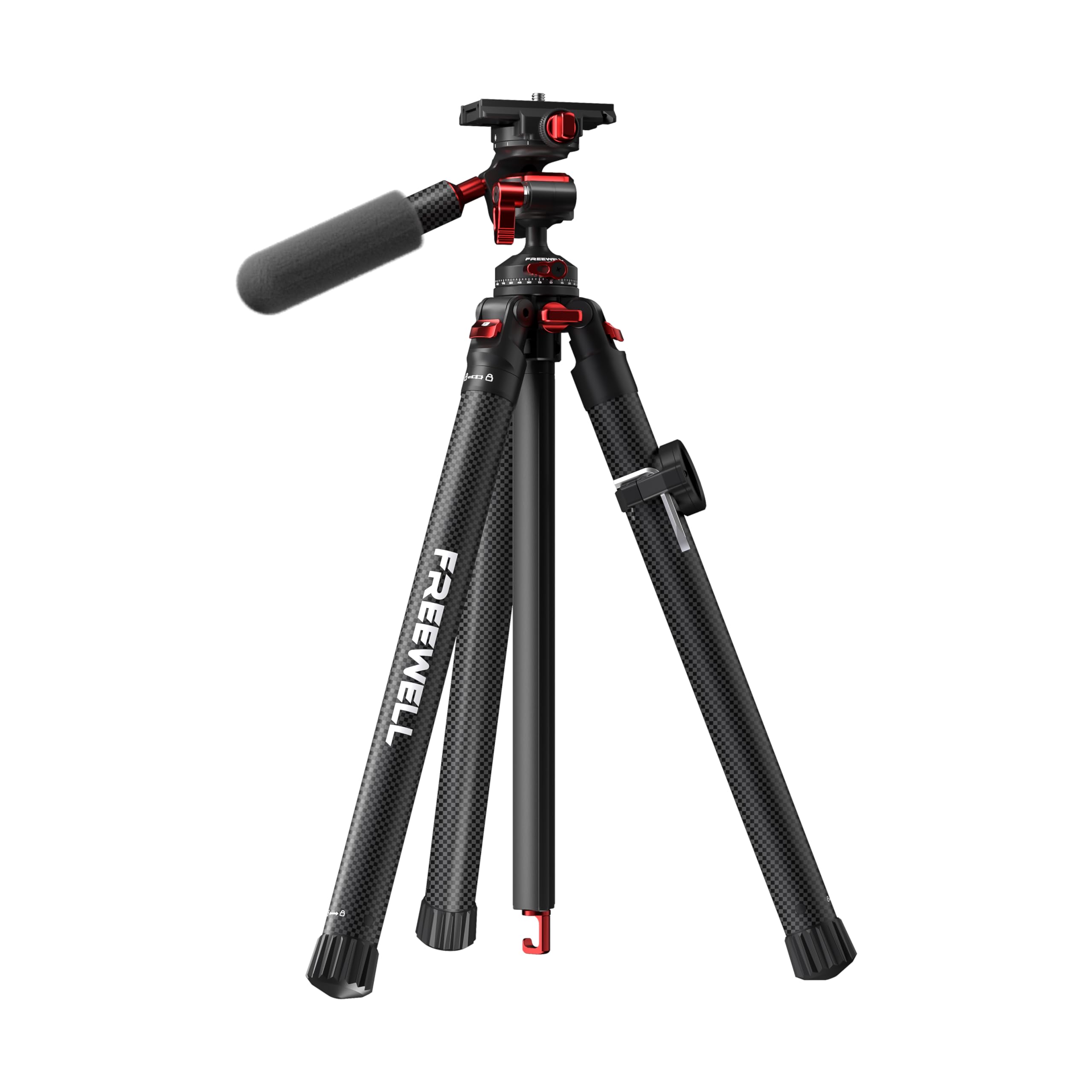 well Carbon Fiber Travel Tripod 59.1" Lightweight 1.98Lbs Photo/Video 360°Ball Head (Max Load 5Kg/11 Lbs), Monopod, Quick-Release Plate, For Dslr Cameras & Smartphones