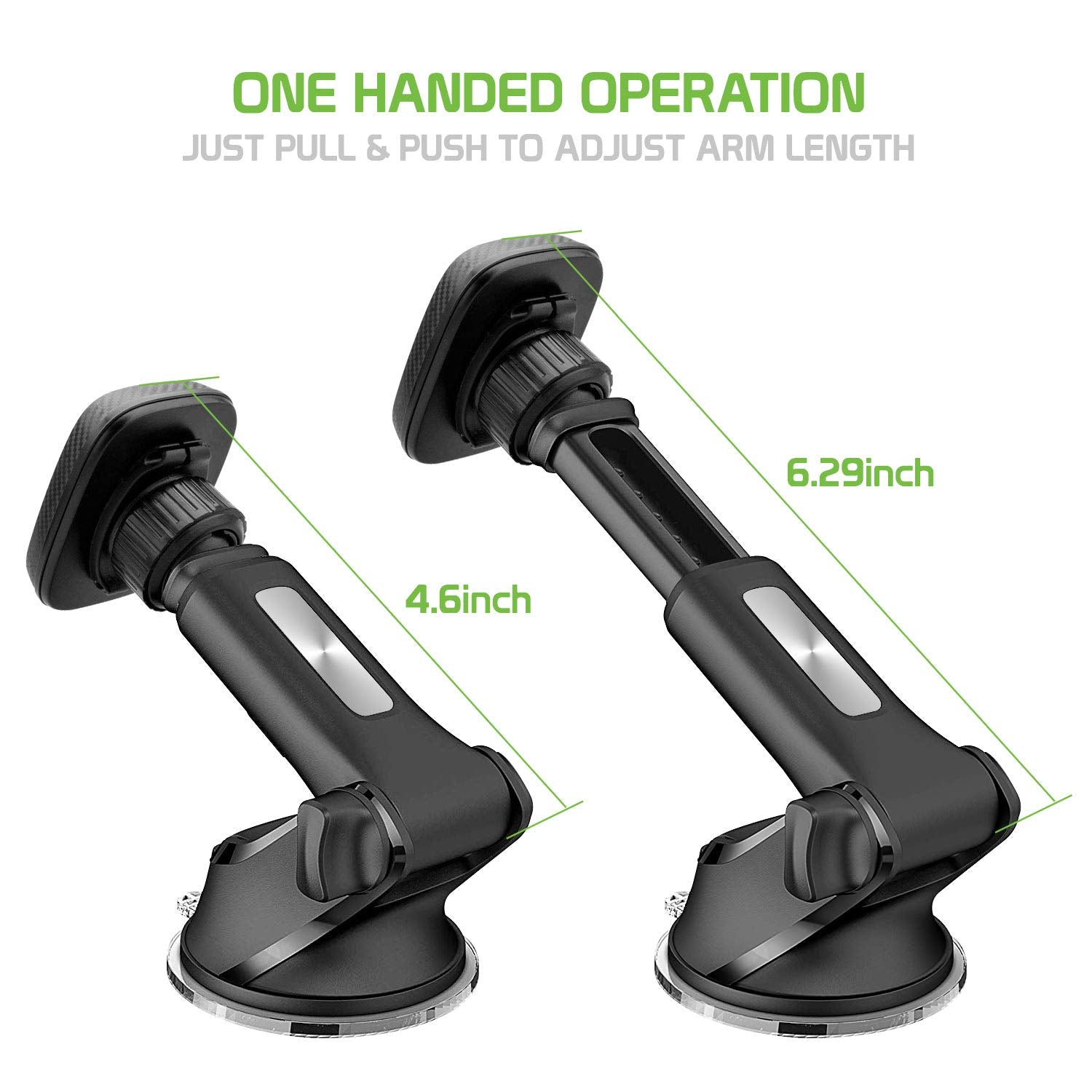 Ruix Cellet Car Phone Mount, Dashboard & Windshield Magnetic Mount Phone Holder Adjustable Long-Arm Universal Compatible With Samsung Note 20 10 9 8 5 Galaxy S21 S20 S10 S9 A71 A52 A51 A50 A42