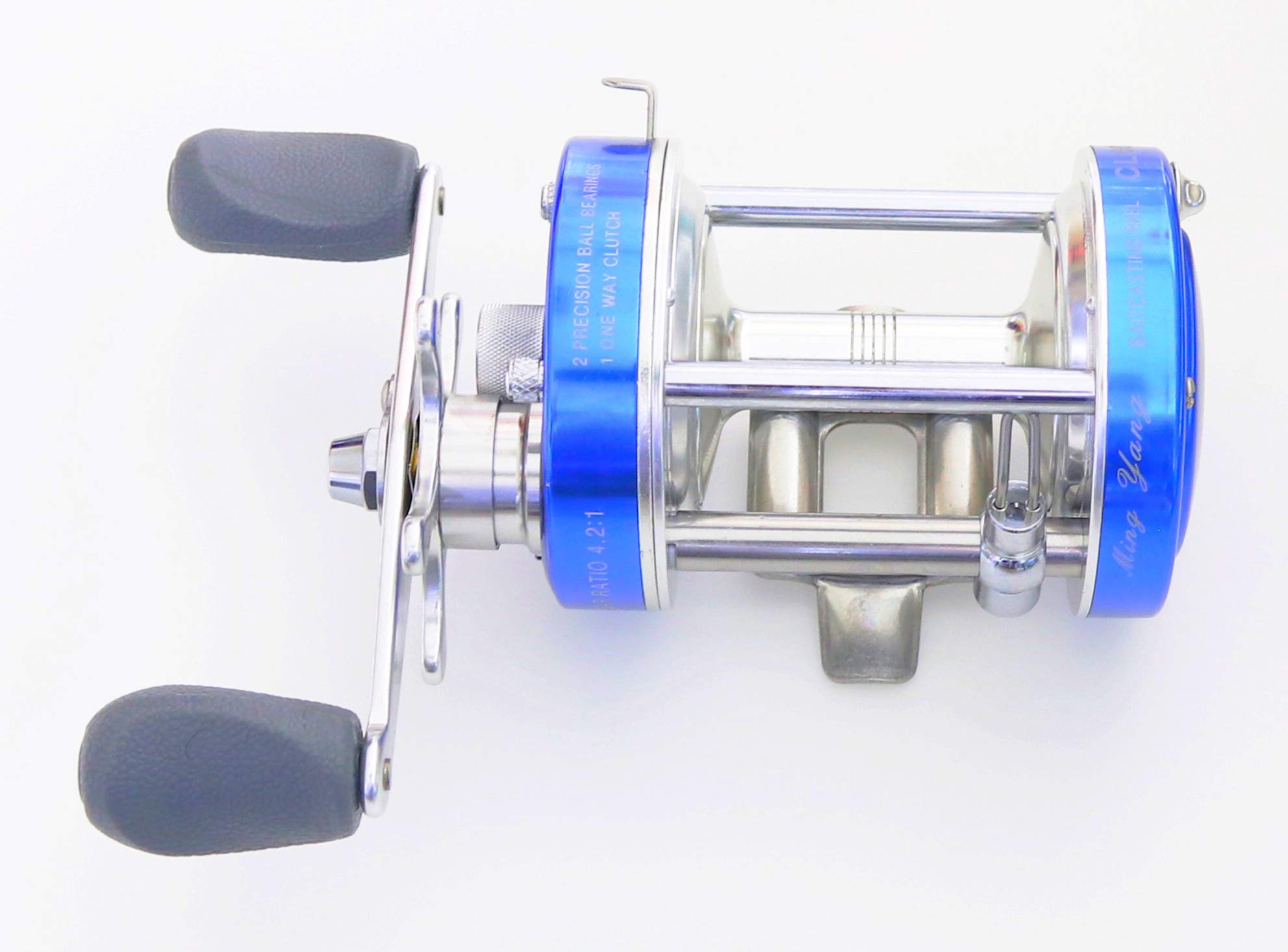 Mingyang Cl60 Baitcasting Fishing Reels Fishing Tackle 2+1 Bb Right Handed Gear Ratio 4.2:1 Blue,Conventional Casting Reel,Metal Body, For Catfish