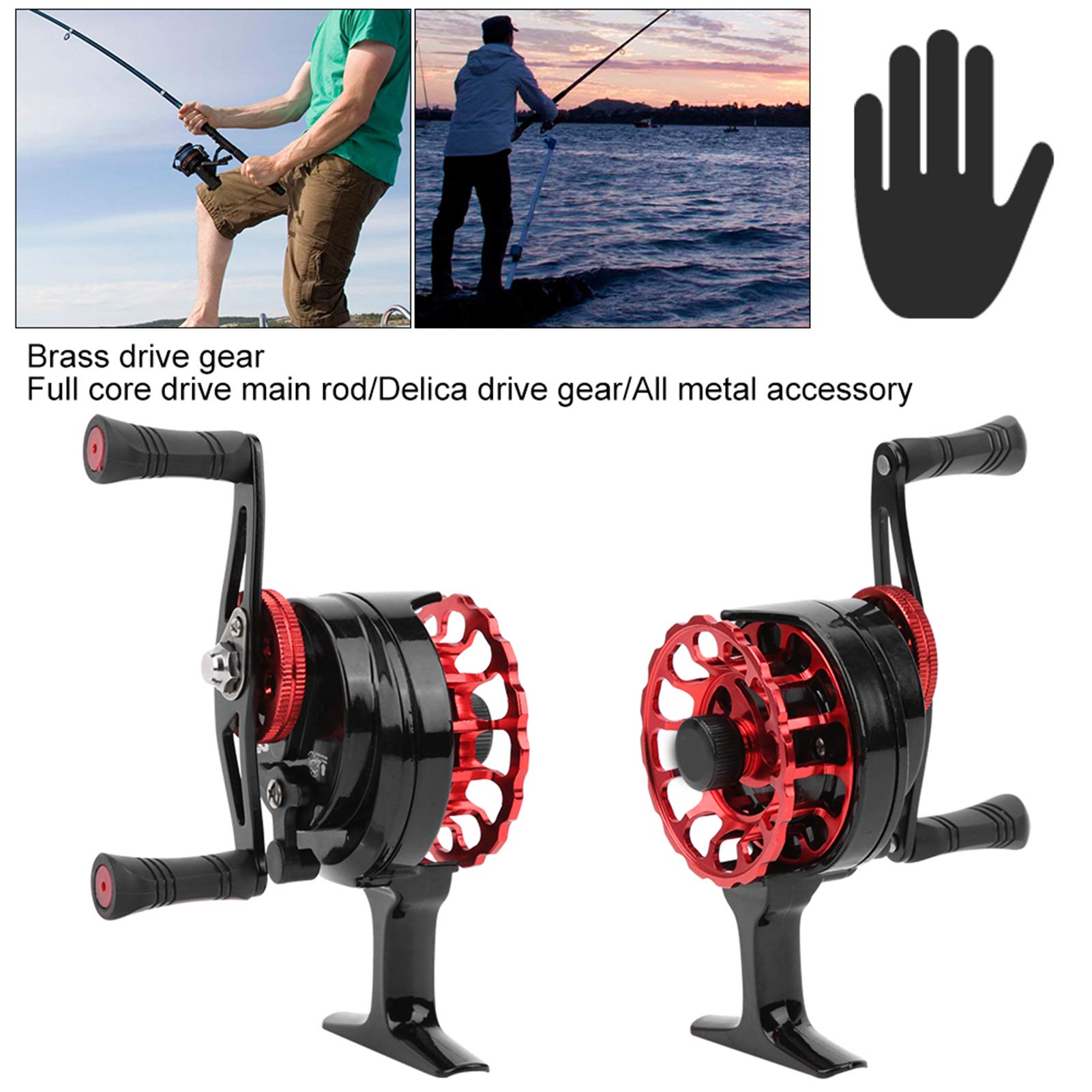 Nunafey Fishing Reel, High‑Strength Exquisite Metal High Foot Raft Wheel, For Saltwater(Right Hand)