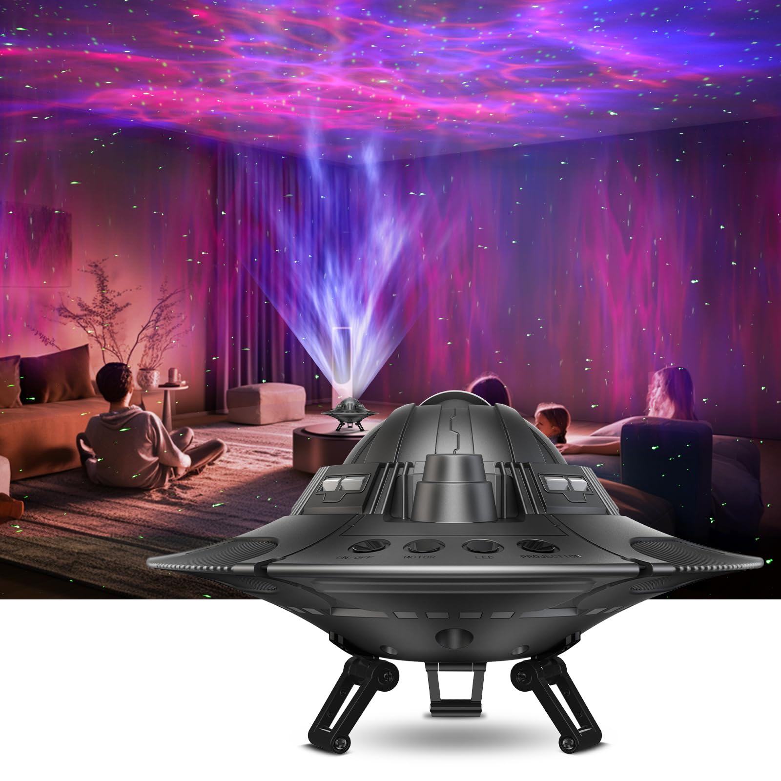 Shjqjjlbcq Ufo Galaxy Projector, Led Lights For Bedroom, Star Projector, Night Light For Kids And Adults, Starry Nebula Ceiling Led Lamp, Room Decor Aesthetic,  For Christmas, Birthdays, Valentine'S Day