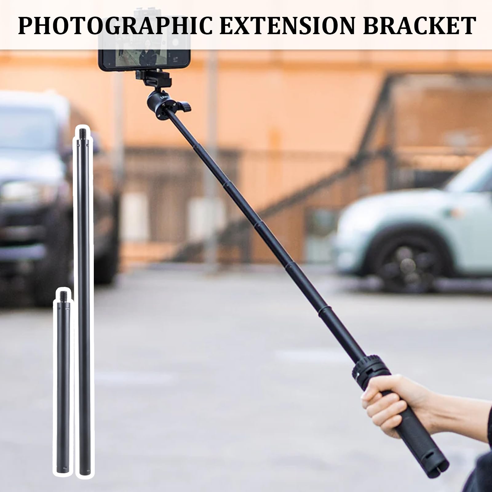 Haoyull Aluminum Alloy Microphone Extension Rod 3/8" Male Female Scre Port Extender For Tripods, Selfie Sticks, Dslr Cameras