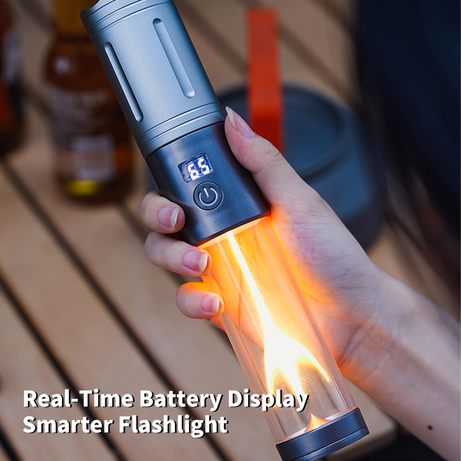 Crlivoing Kxk-606 Camping Flashlight, 600Lm Rechargeable Led Light, 3 Color Temperatures (2300K-8000K), Power Bank Function, Digital Battery Display, Ip44 Waterproof, Portable Outdoor Emergency Light