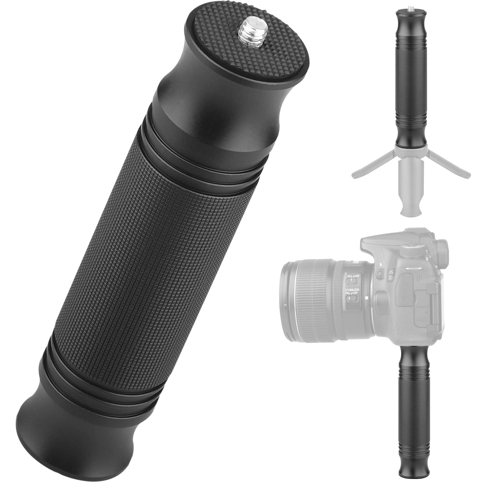 Chromlives Camera Handle Grip Support Mount Universal Handlegrip Camera Stabilizer With 1/4 Inches Male Screw For Digital Video Cameras Camcorder Action Led Light Phone
