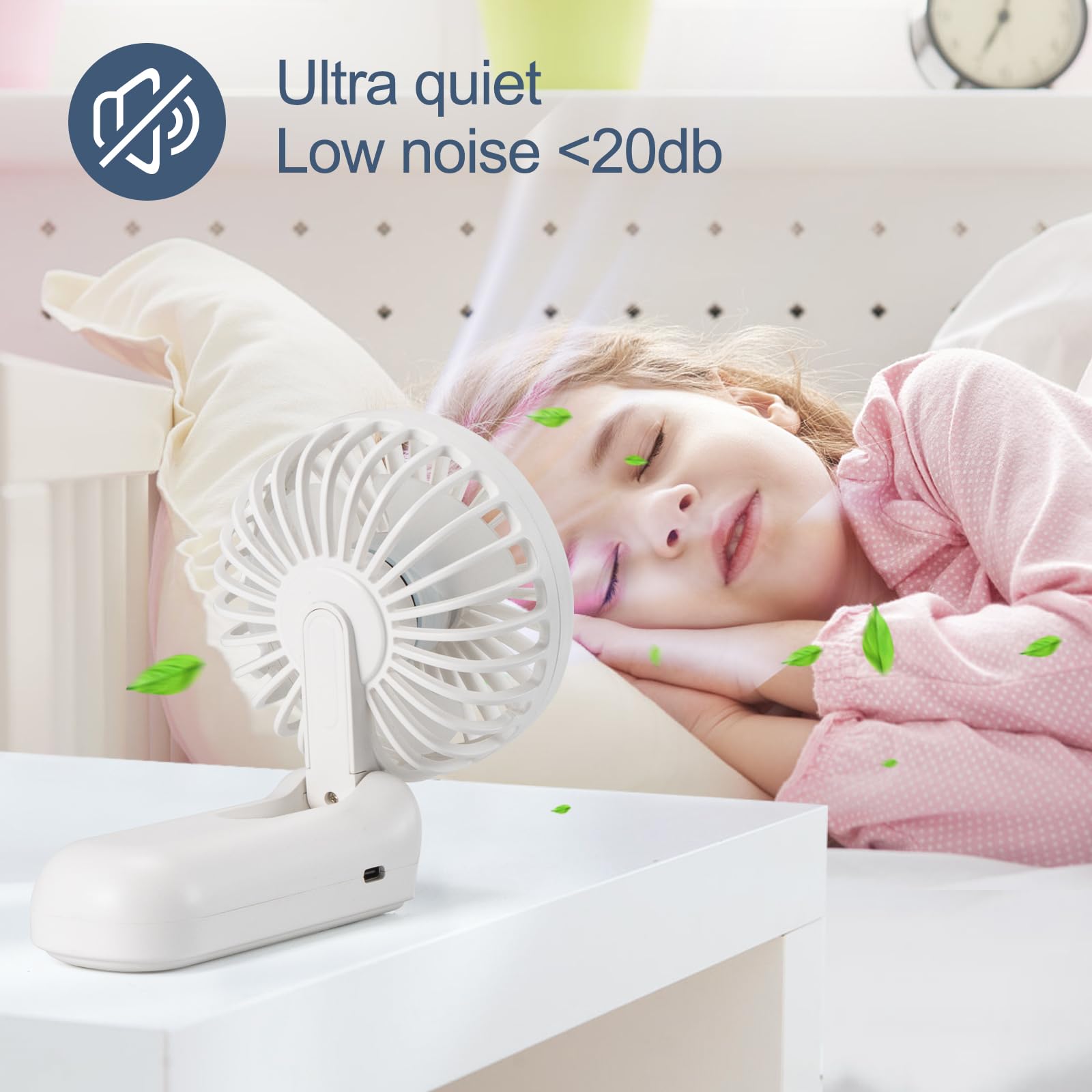 Mini Fan Handheld, Handheld/Neck/Desk 3 In 1 Rechargeable Small Portable For Travel, 2400Mah Battery