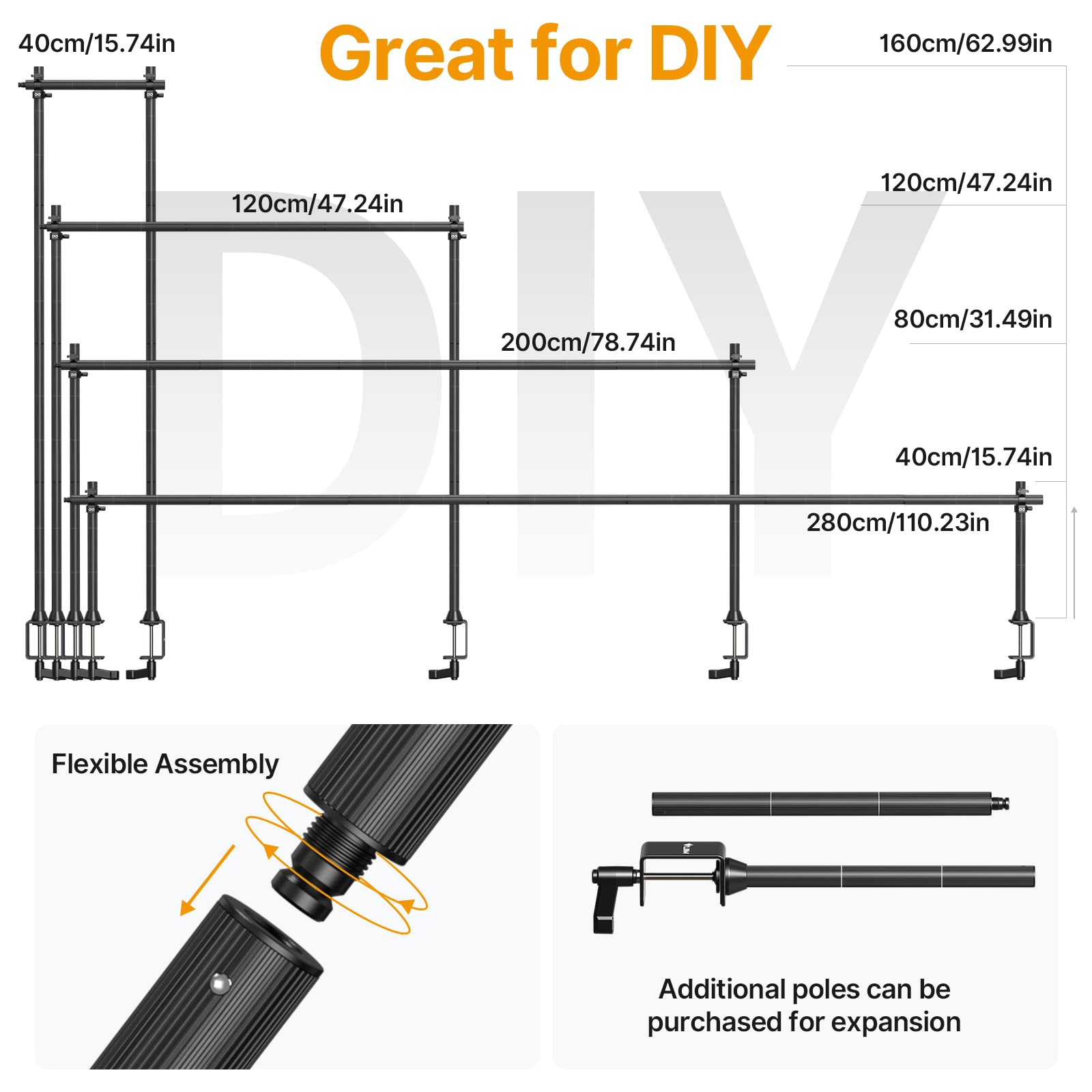 Jusmo Ls15 Desk Overhead Camera Mount Rig Top-Down Shots, Professional Aluminum Tabletop Multi-Device Mount Platform For Product Photography/Video Making/Picture Taking/Live Stream And More