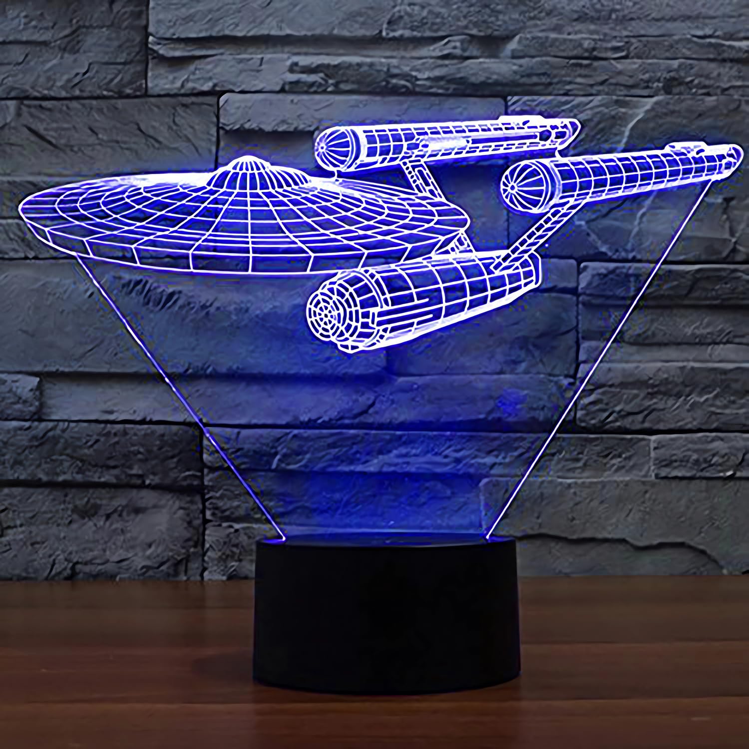 Smalody Night Lights 3D Optical Illusion Multi-Colored Change Touch Controlled Desk Lamp Battleship Bedside Lamp Christmas And Birthday
