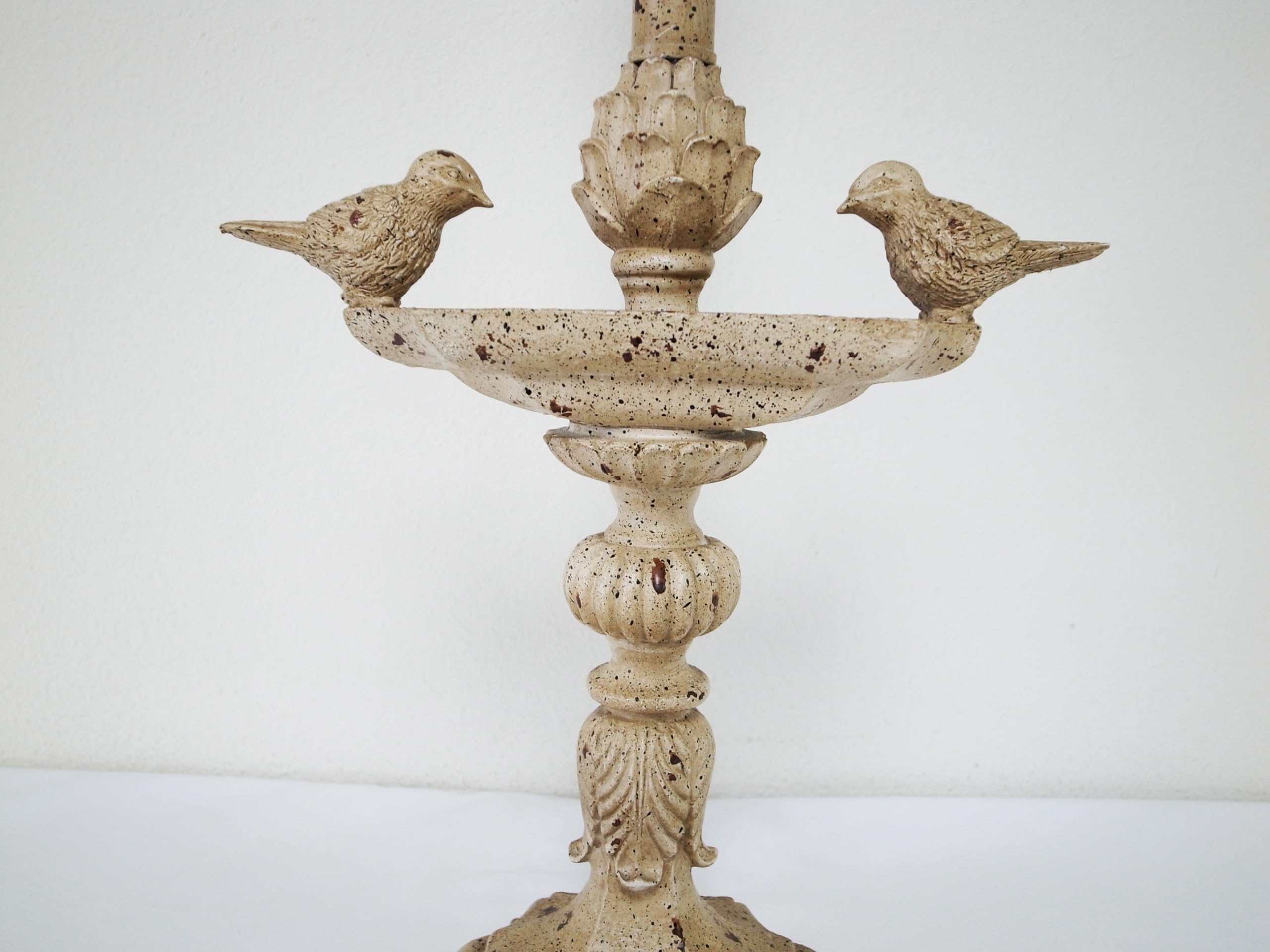 Melloway 26" French Style Bird-Inspired Table Lamp With Linen Fabric Shade & Lace Trimming