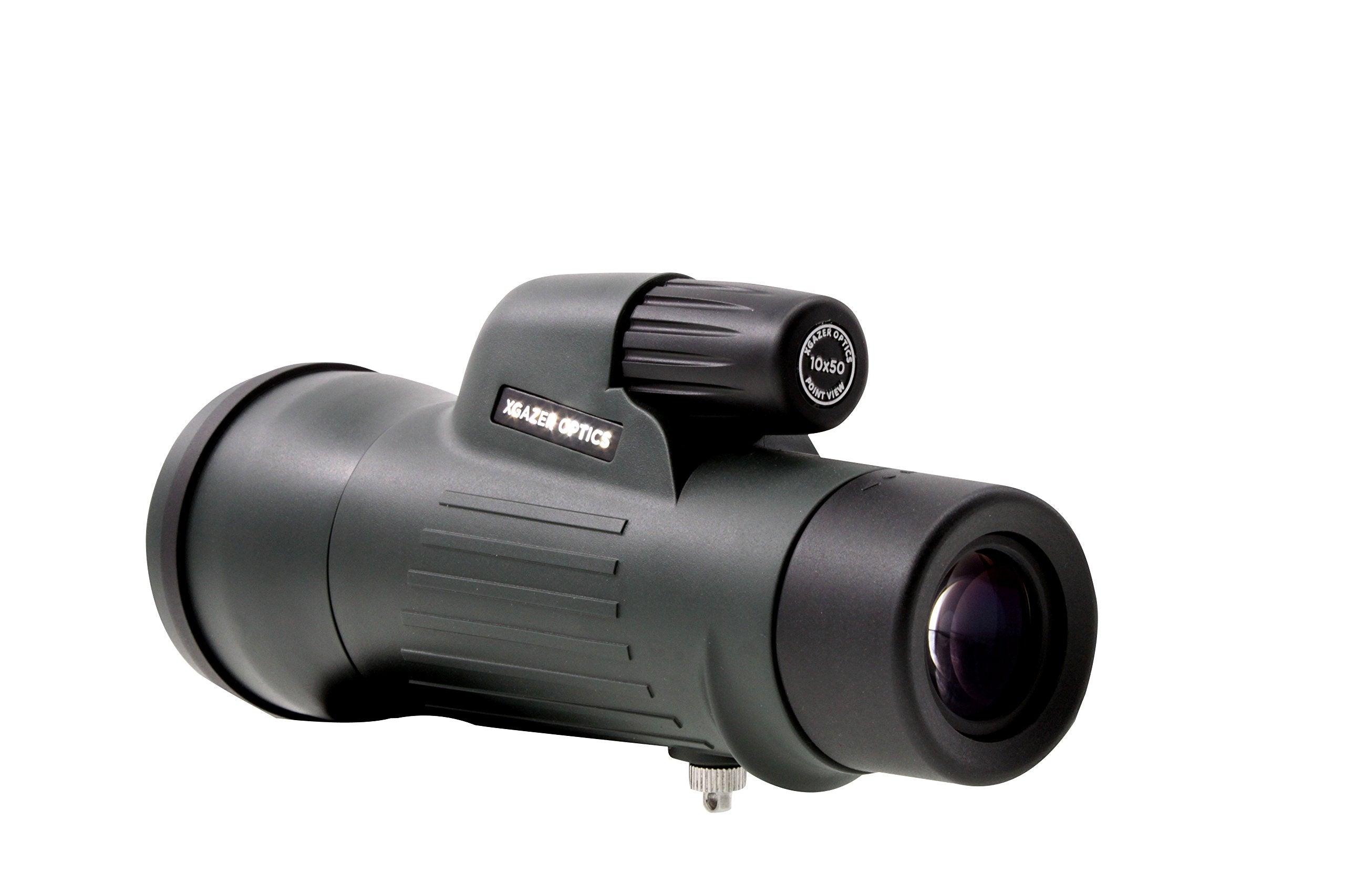Xgazer Optics 10X50 Point View High Powered Monocular- Waterproof Bird Watching, Hunting, Fishing,Travel, Safari, Hiking, Monocular- Long Range, Eye-Relief Monocular W/Wrist Strap, Case & Cloth